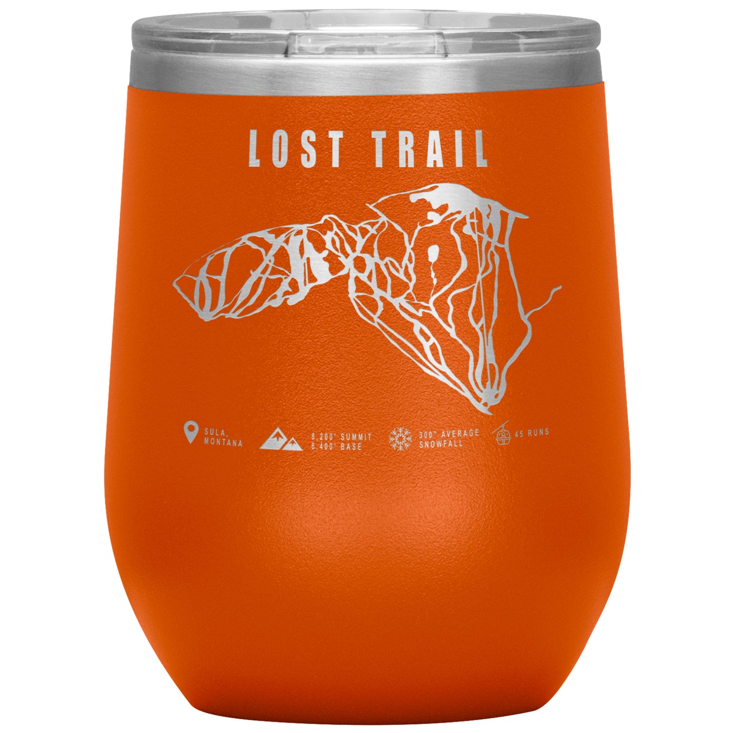 Lost Trail Montana Ski Trail Map Wine 12oz Tumbler