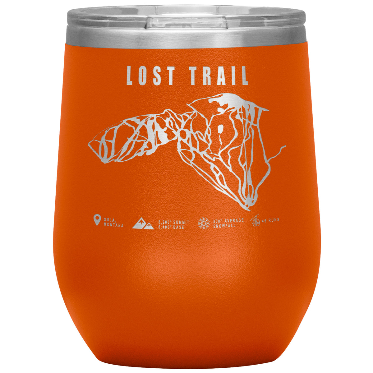 Lost Trail Montana Ski Trail Map Wine 12oz Tumbler