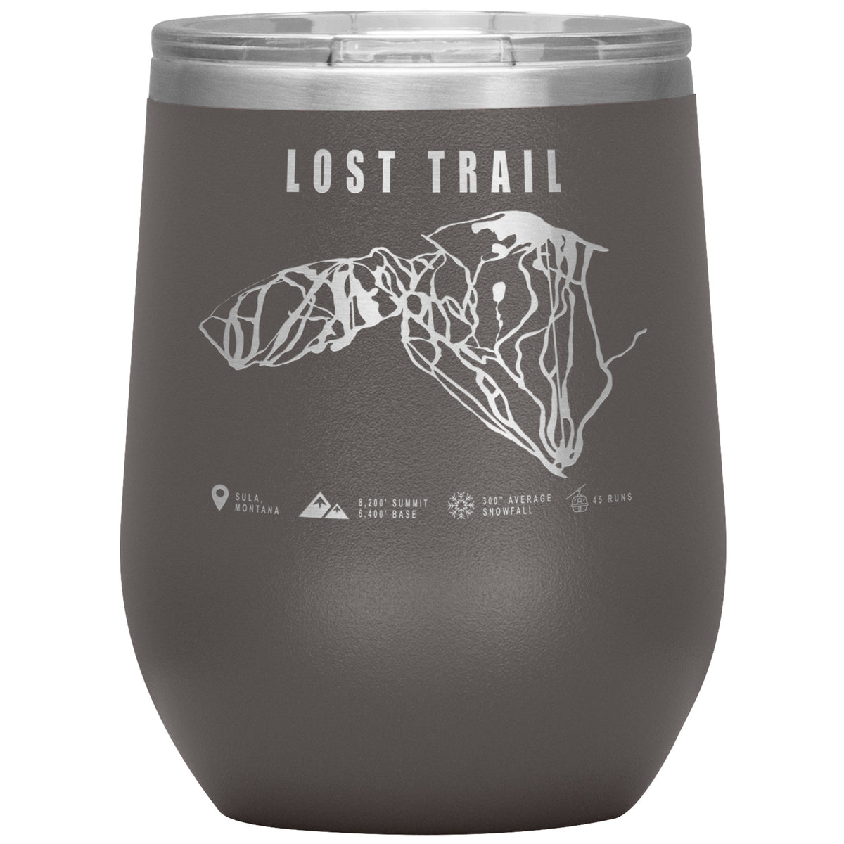 Lost Trail Montana Ski Trail Map Wine 12oz Tumbler