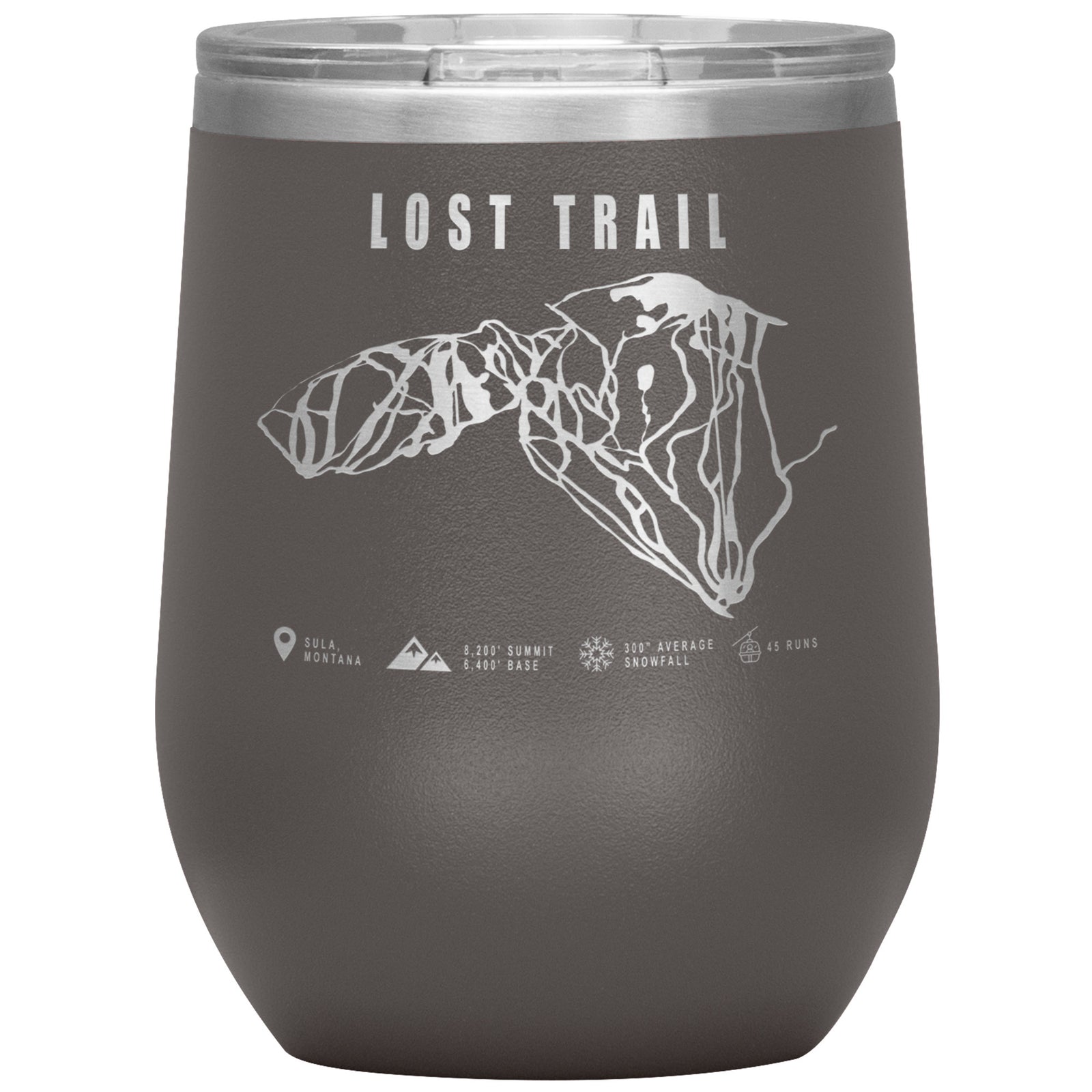 Lost Trail Montana Ski Trail Map Wine 12oz Tumbler