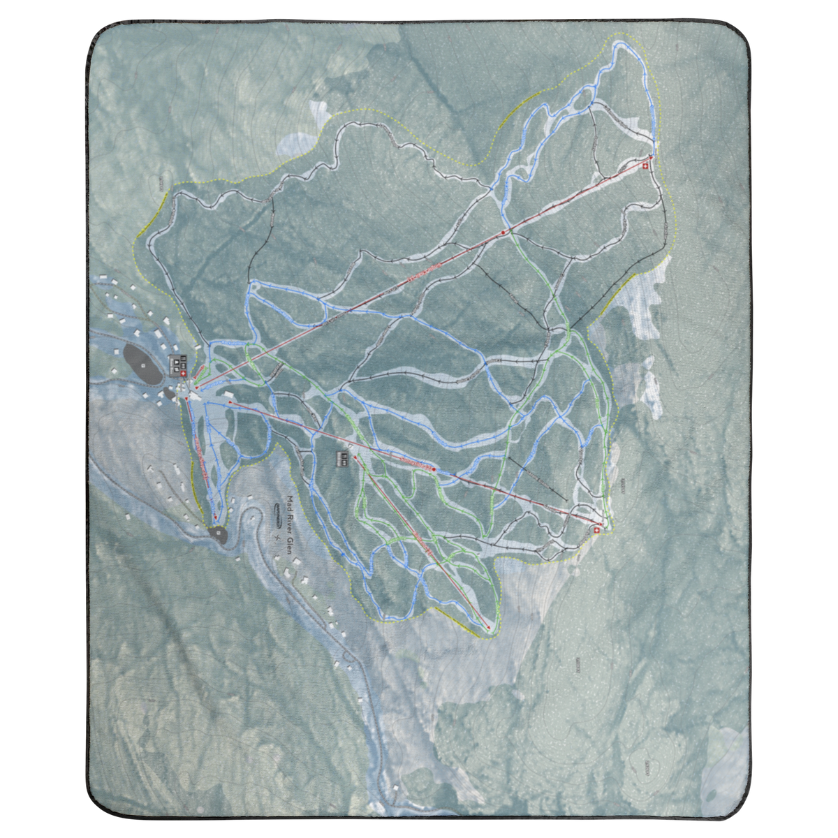 Mad River Glen, Vermont Ski Resort Map Concert Blanket