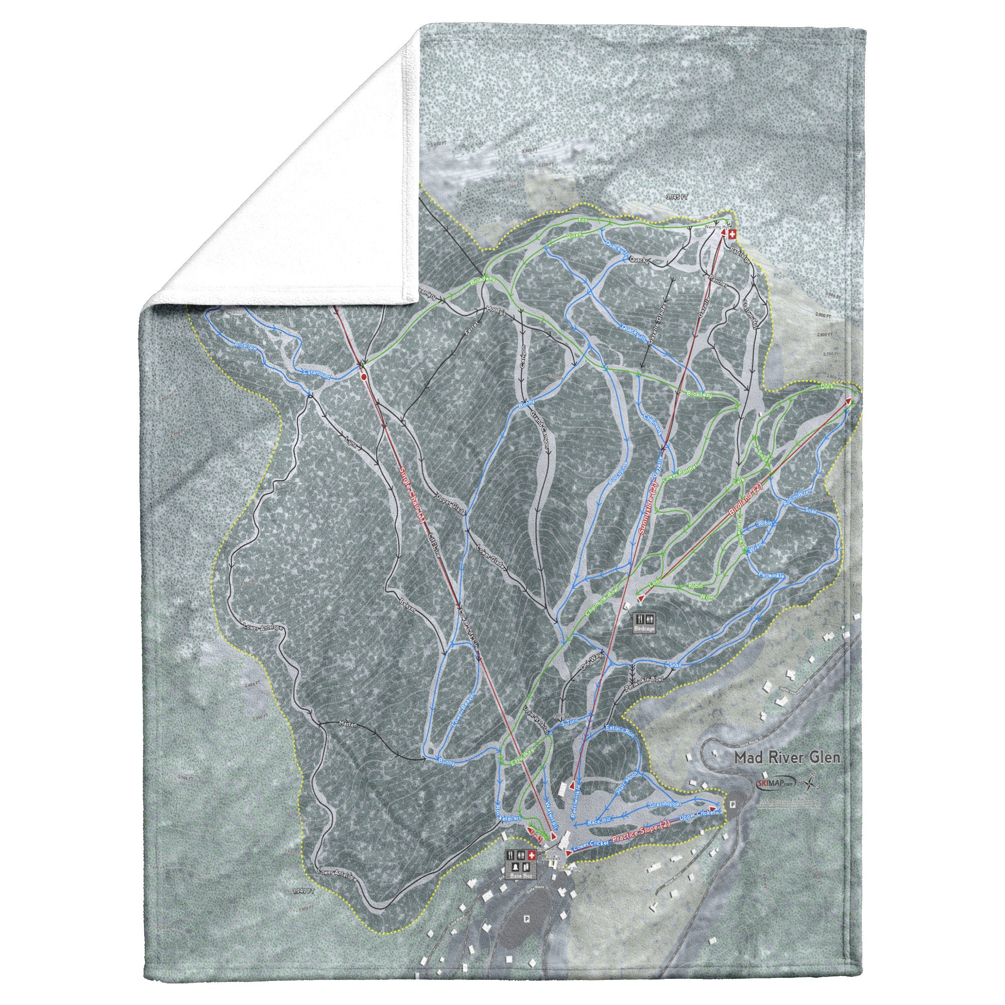 Mad River Glen, Vermont Ski Resort Map Blanket
