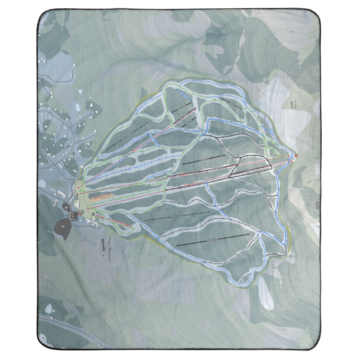 Magic Mountain, Vermont Ski Resort Map Concert Blanket