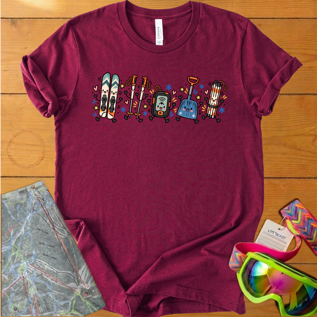 Backcountry Skiing Graphic T-Shirt – Cute Ski Gear Adventure
