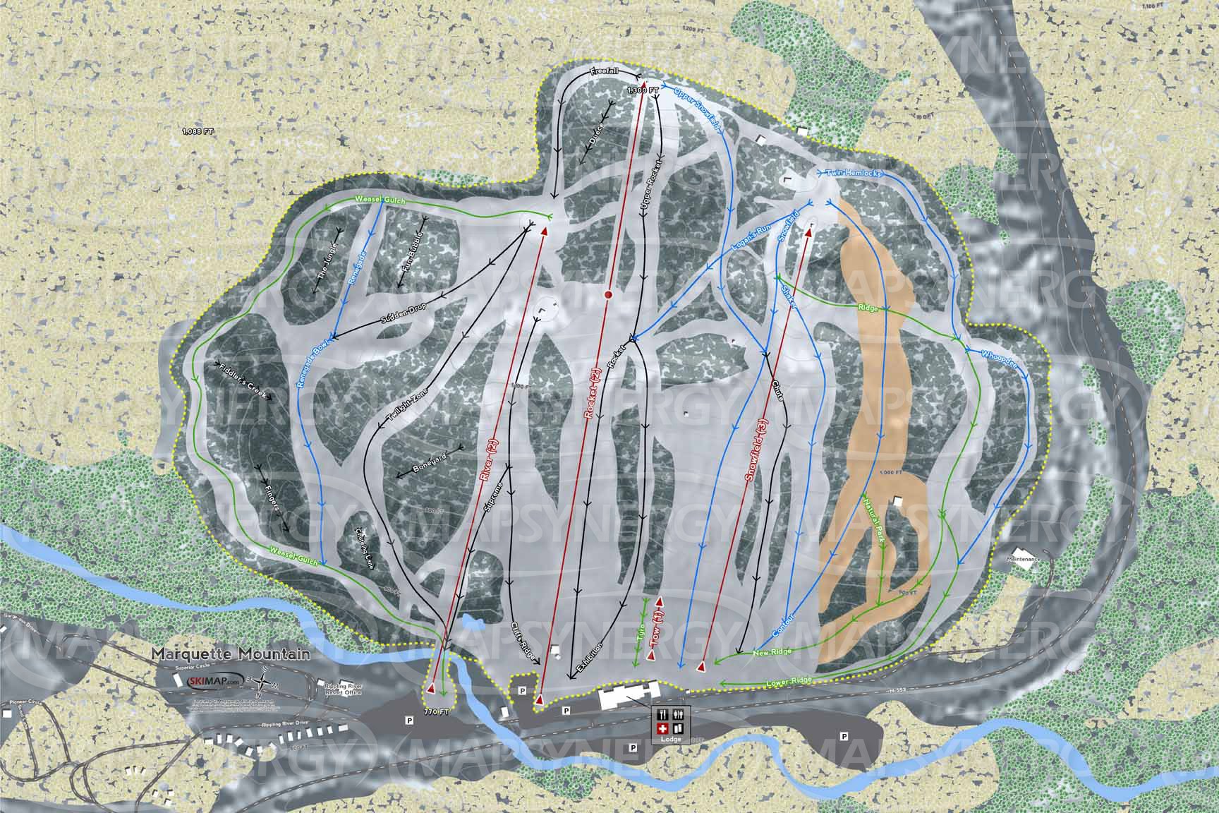Marquette Mountain trail map