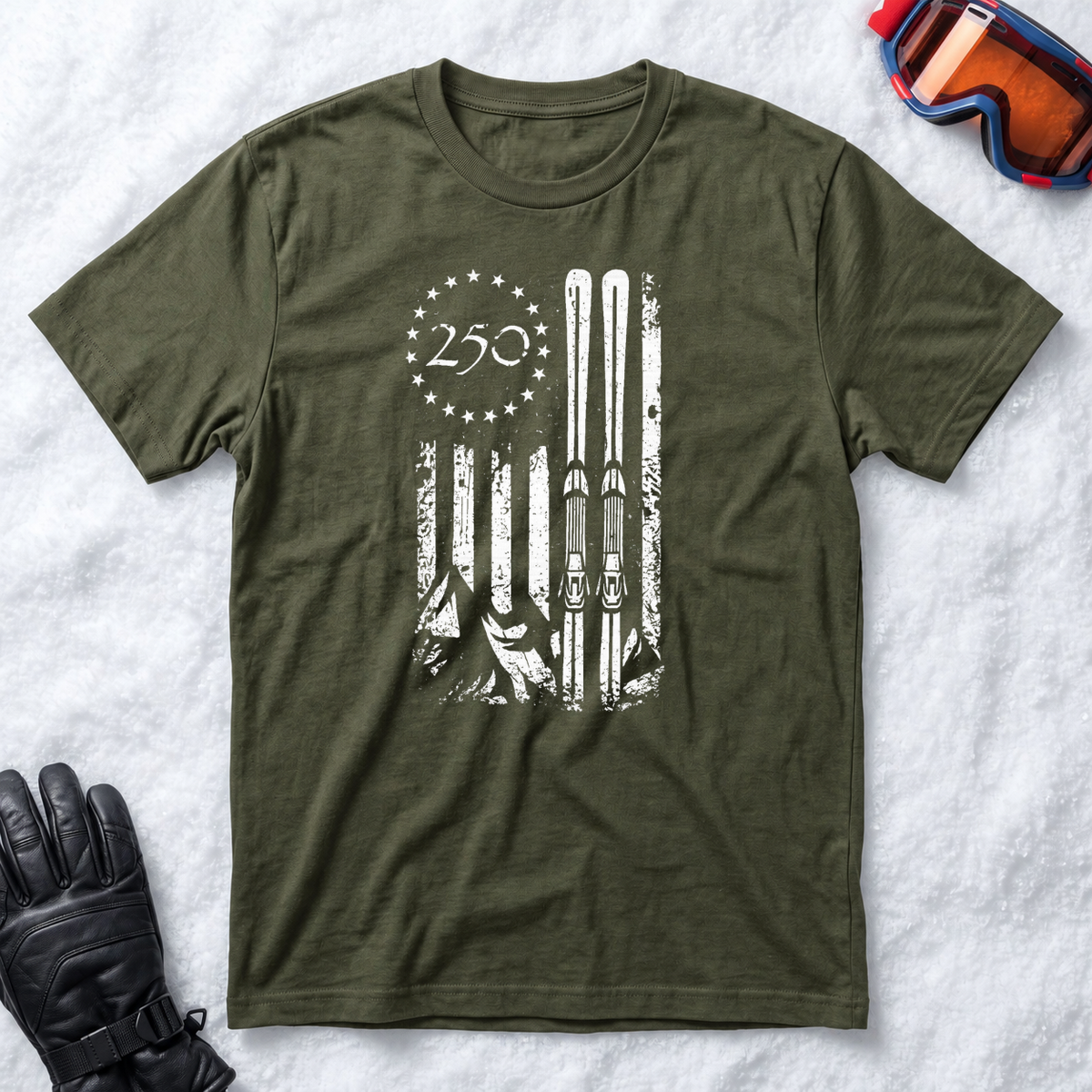USA 250 Ski Flag – T-Shirt
