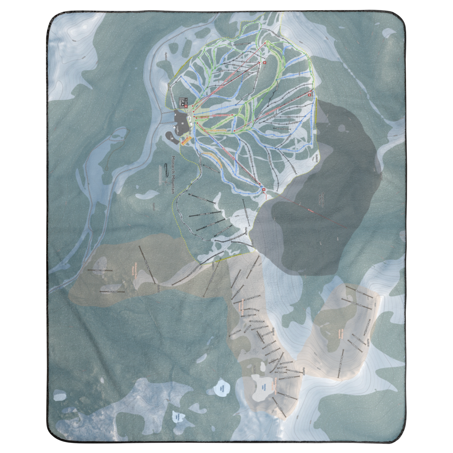 Monarch Mountain, Colorado Ski Resort Map Concert Blanket