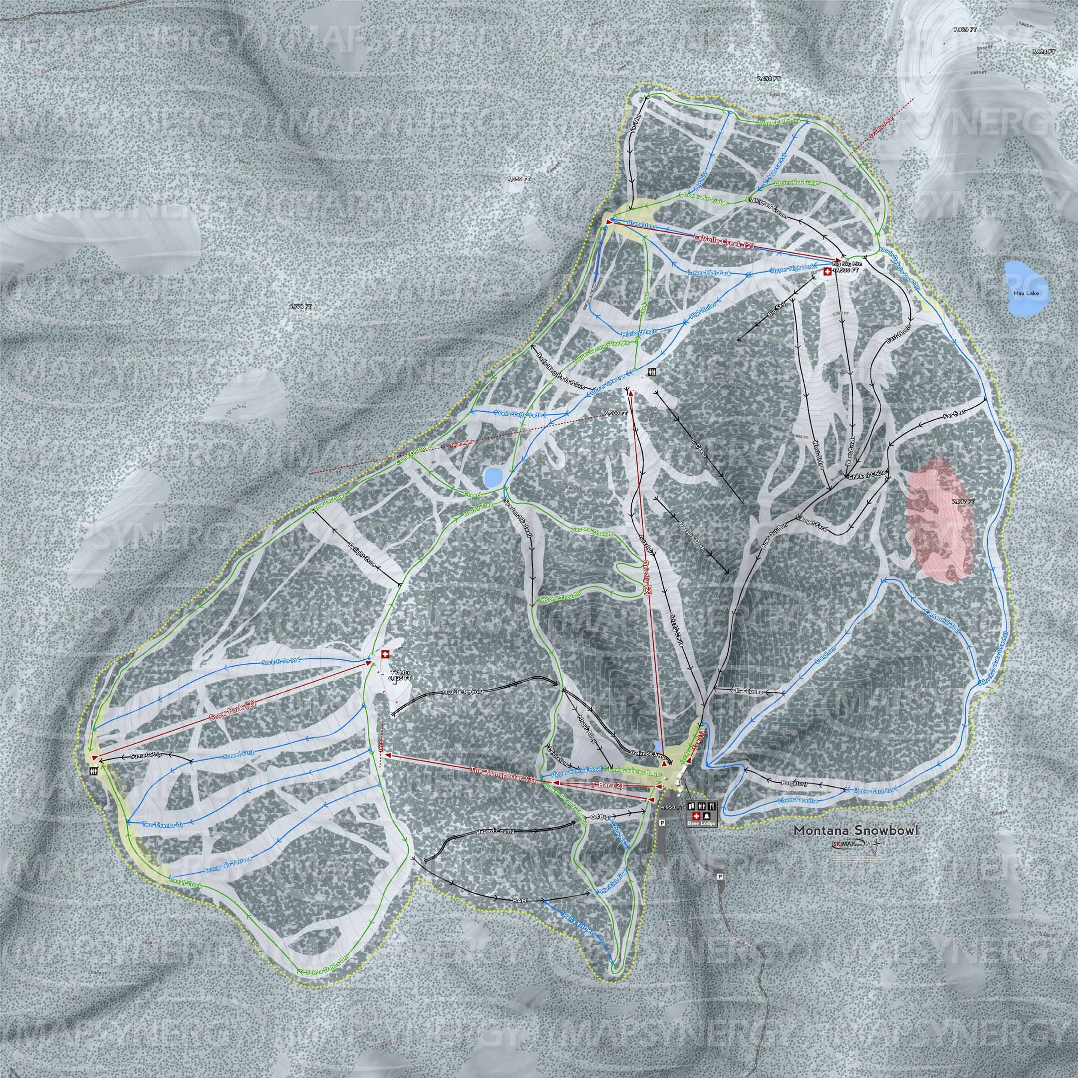 Montana Snowbowl trail map