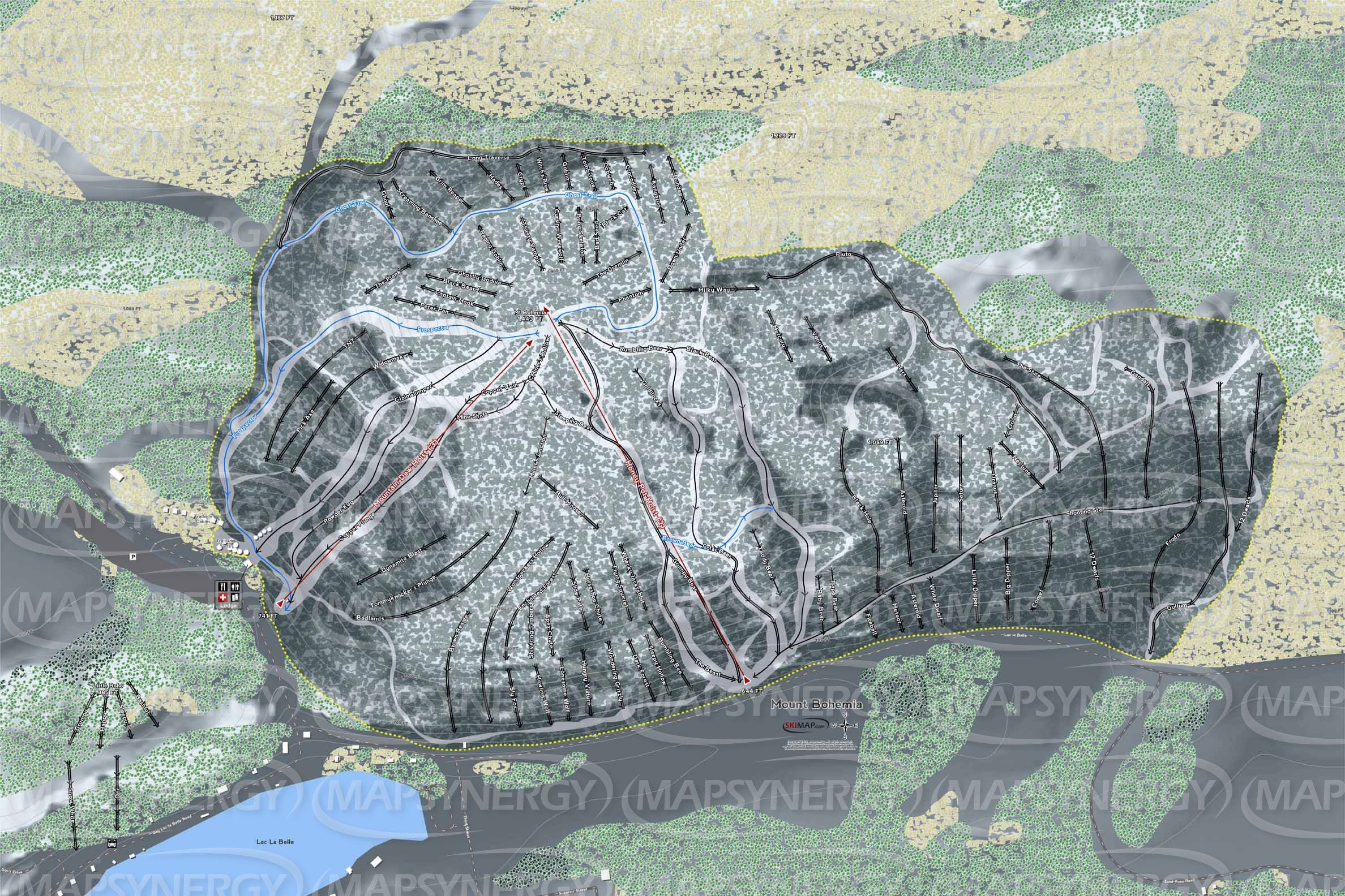Mount Bohemia trail map