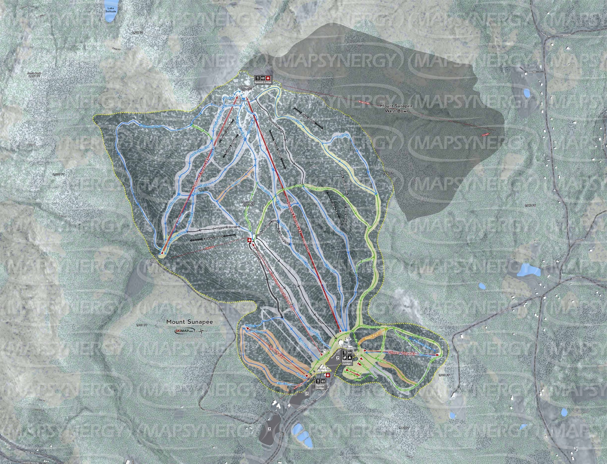 Mount Sunapee trail map