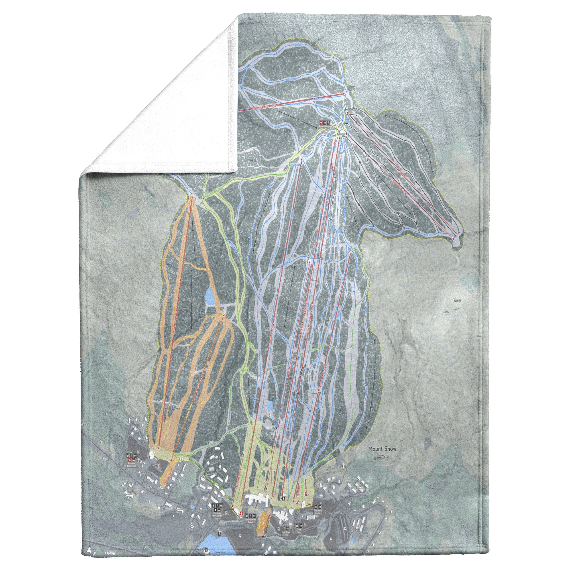 Mount Snow, Vermont Ski Resort Map Blanket