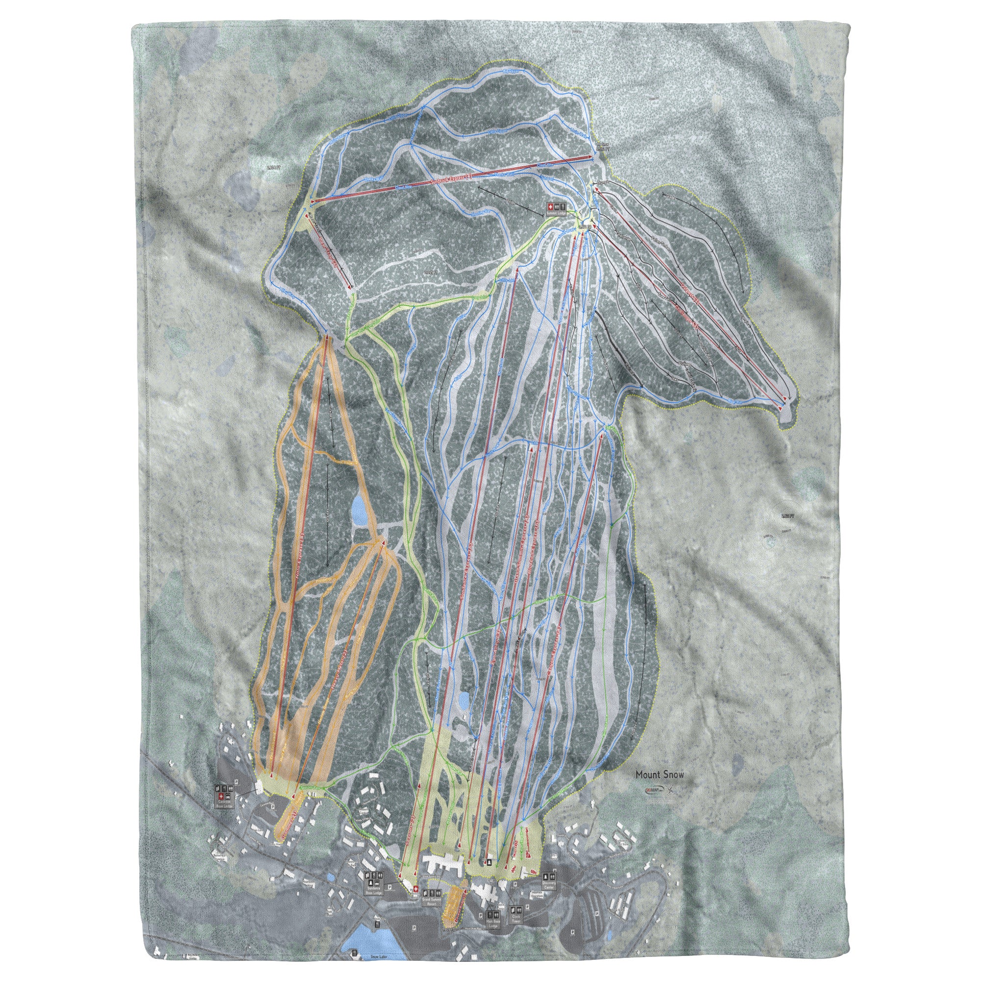 Mount Snow, Vermont Ski Resort Map Blanket