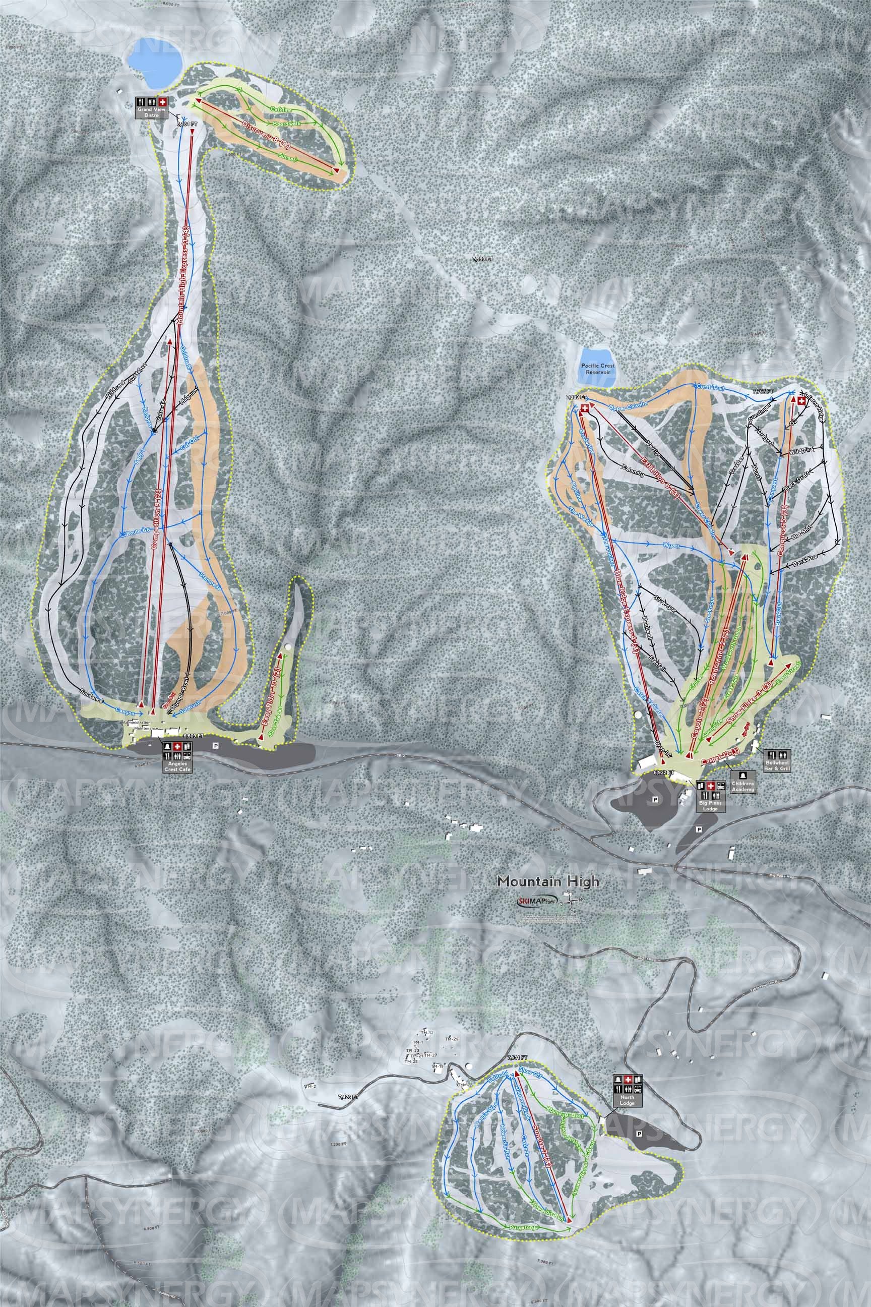 Mountain High trail map