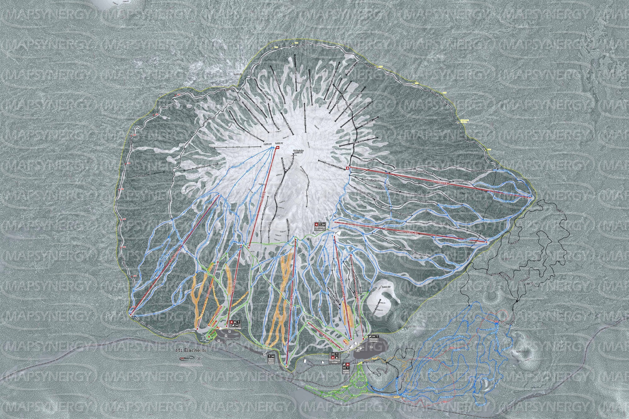 Mt Bachelor trail map
