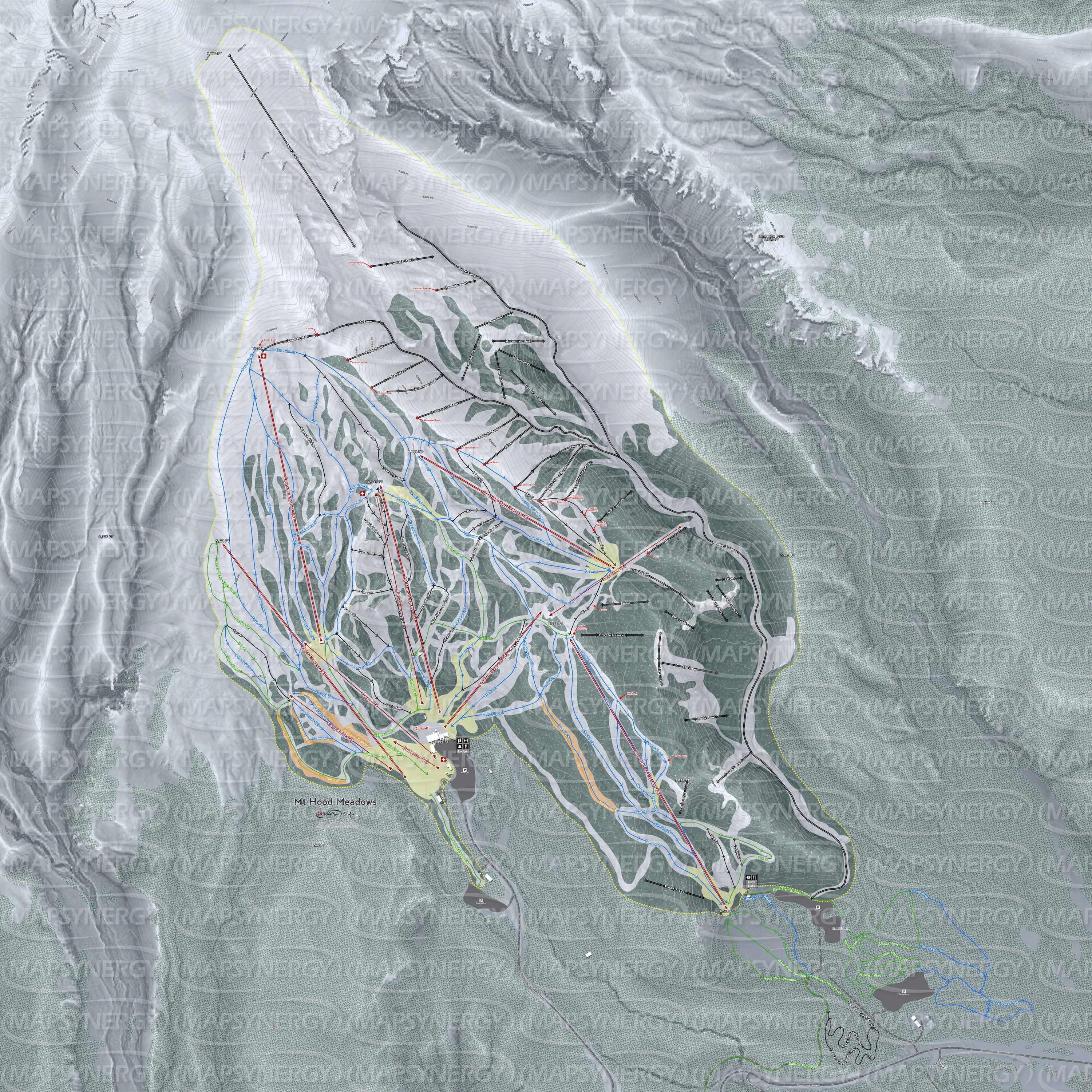 Mt Hood Meadows trail map