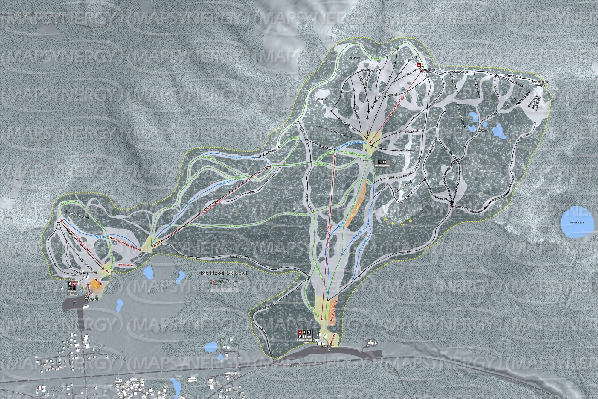 Mt Hood Skibowl trail map