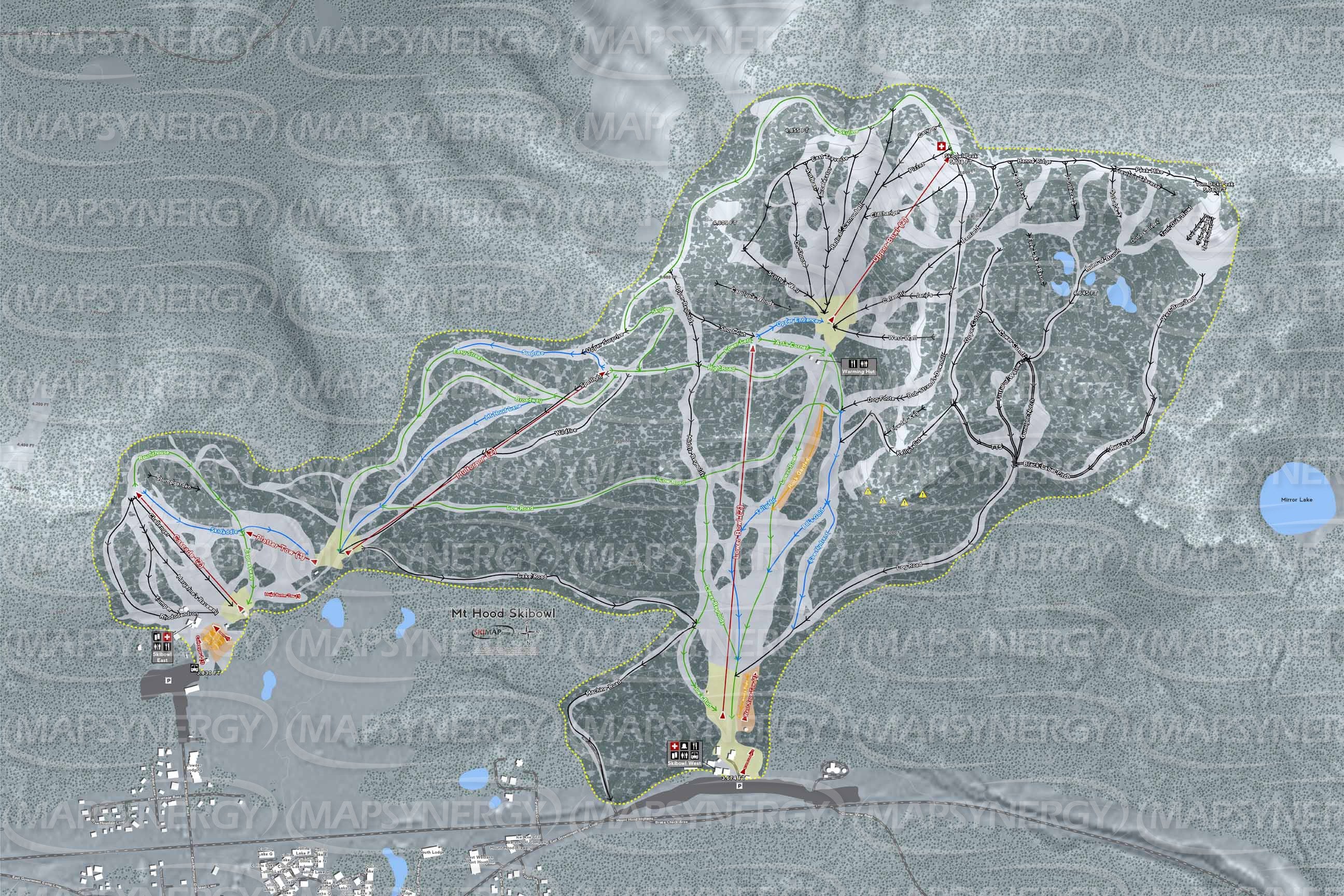 Mt Hood Skibowl trail map