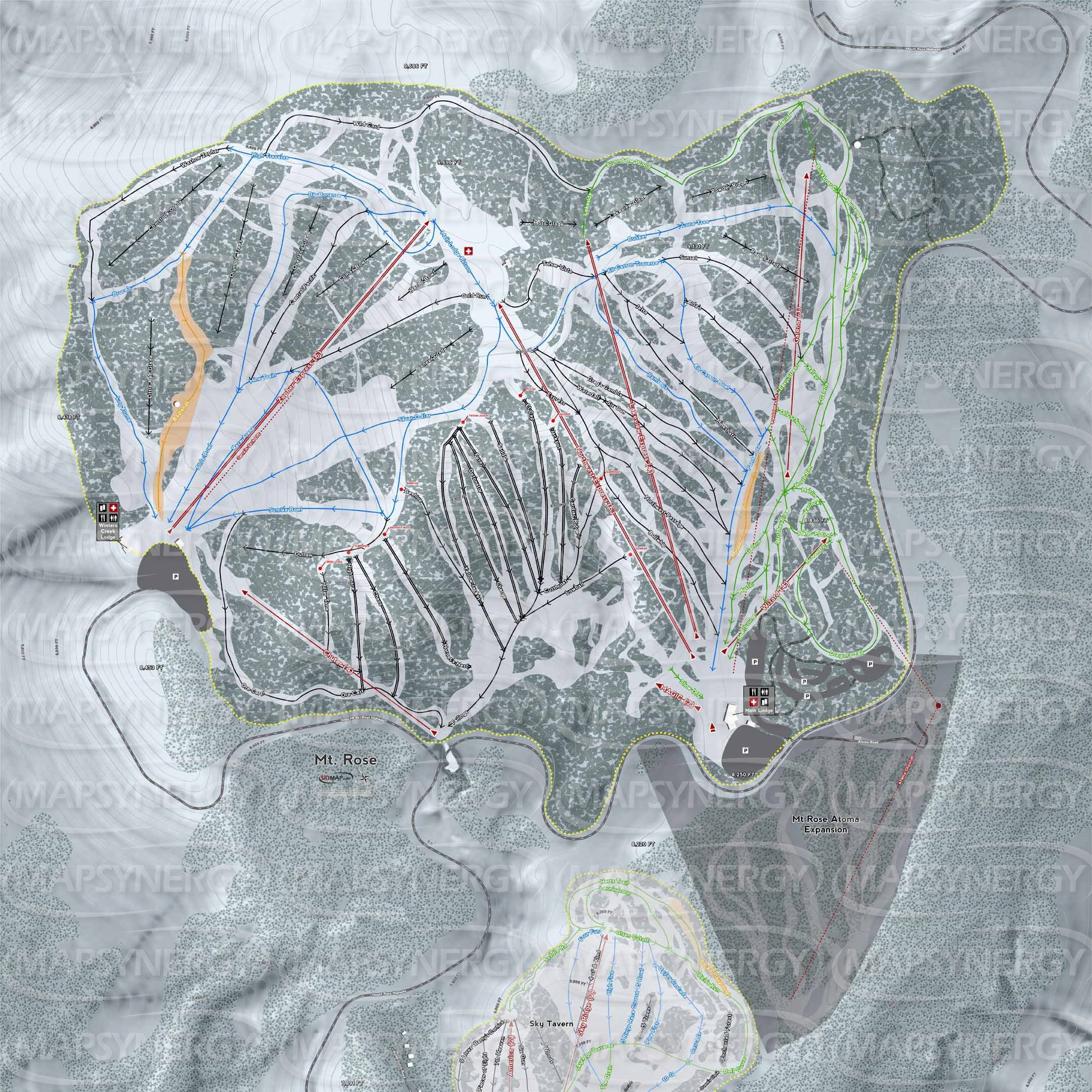 Mt Rose trail map