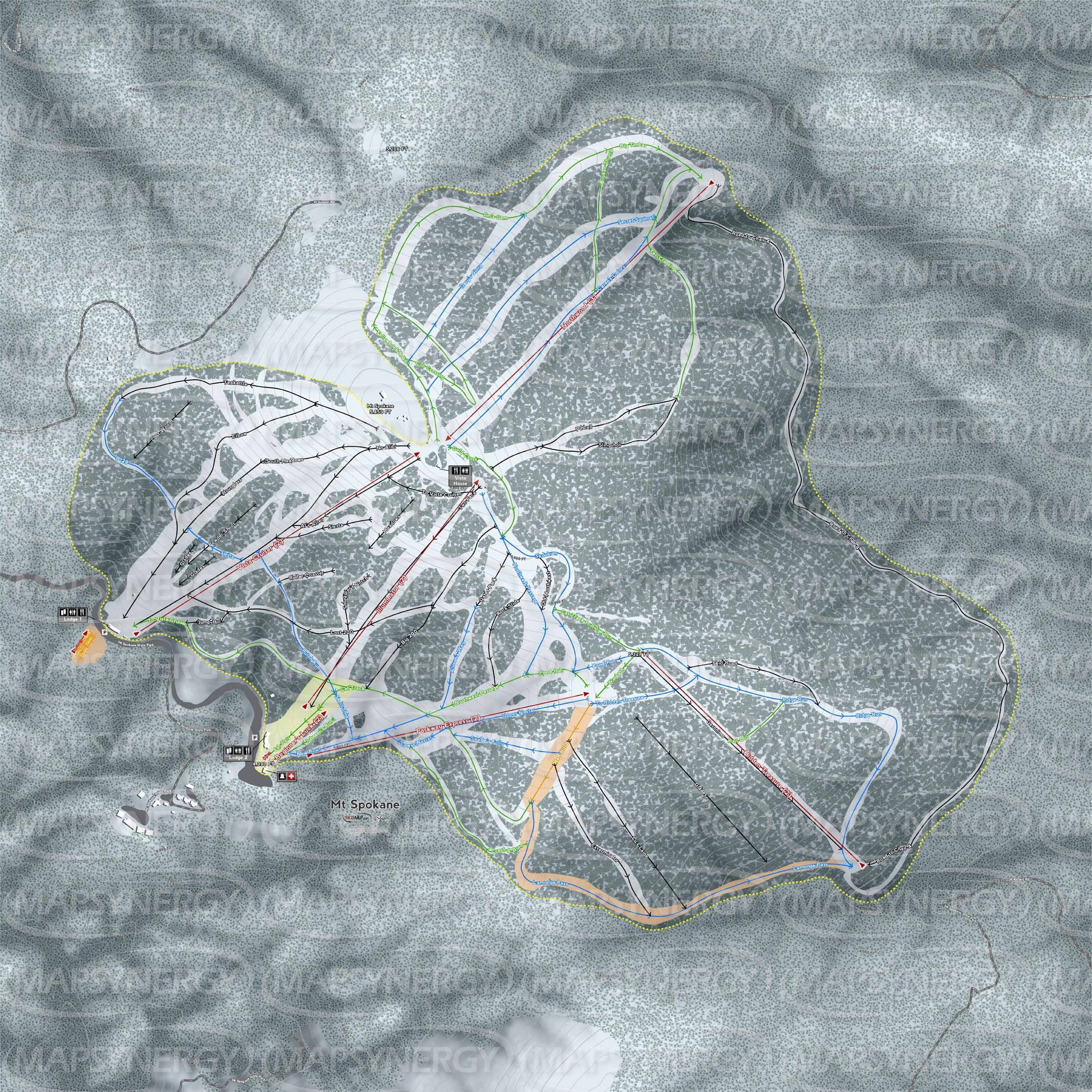 Mt Spokane trail map