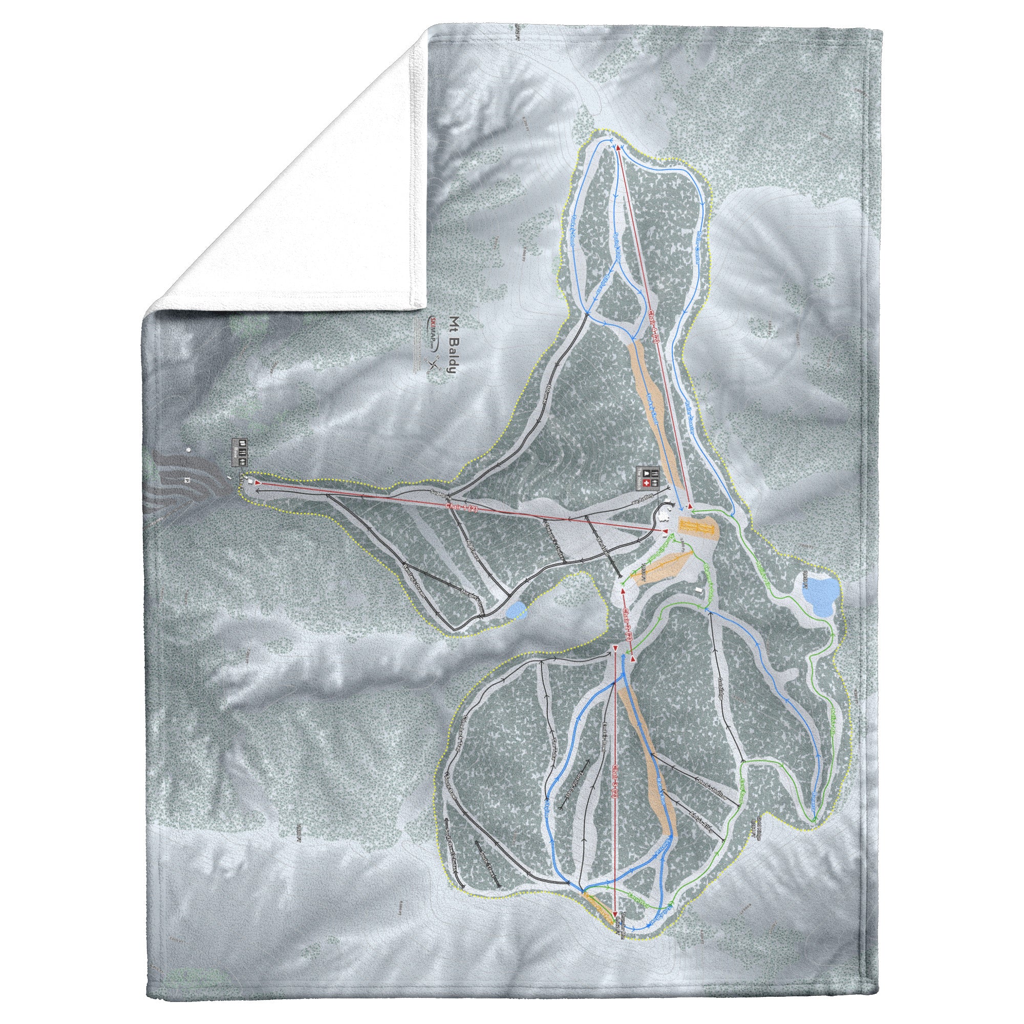 Mt. Baldy, California Ski Resort Map Blanket