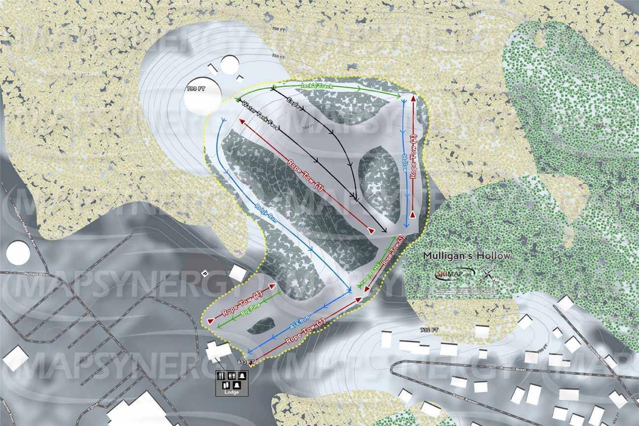 Mulligan's Hollow trail map