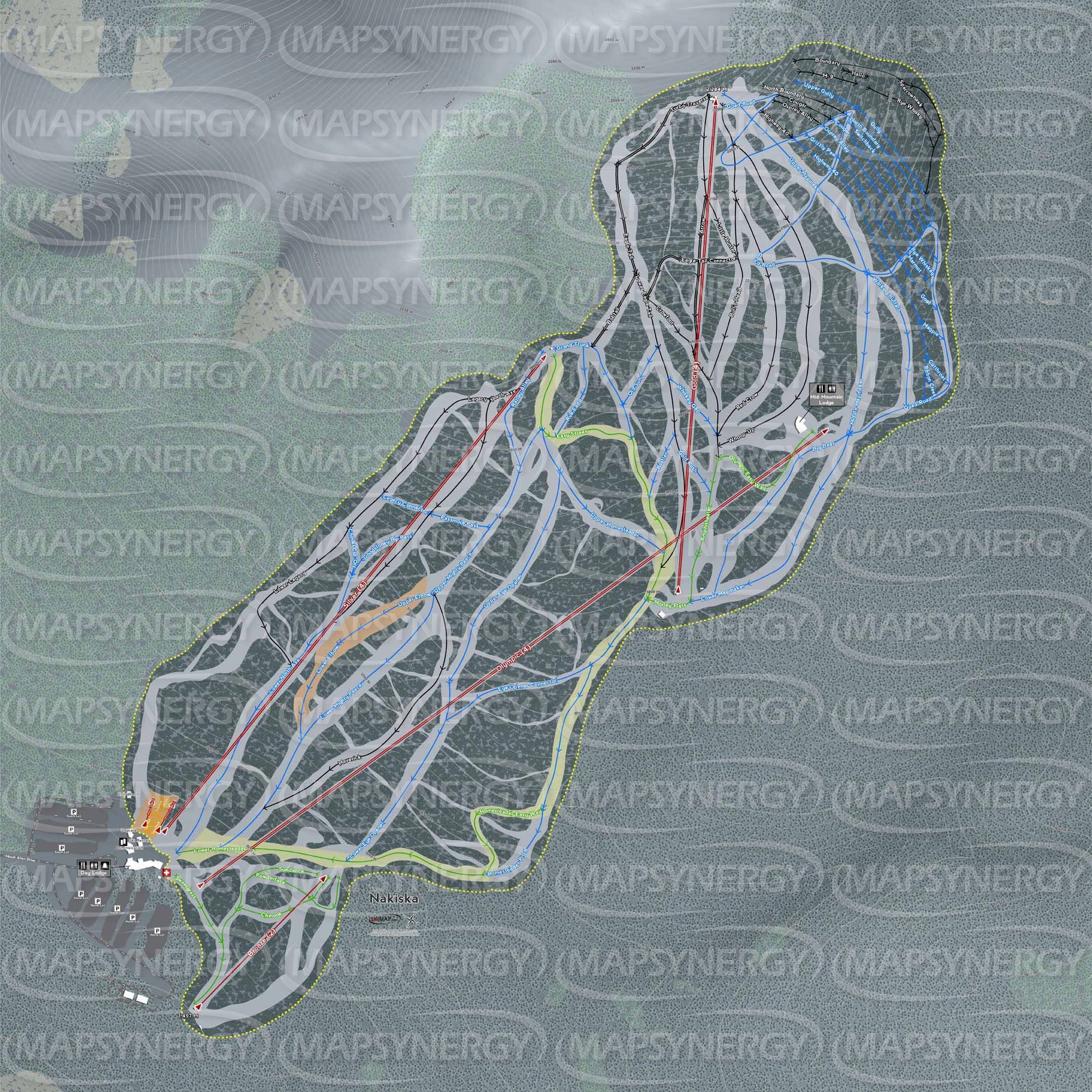 Nakiska trail map