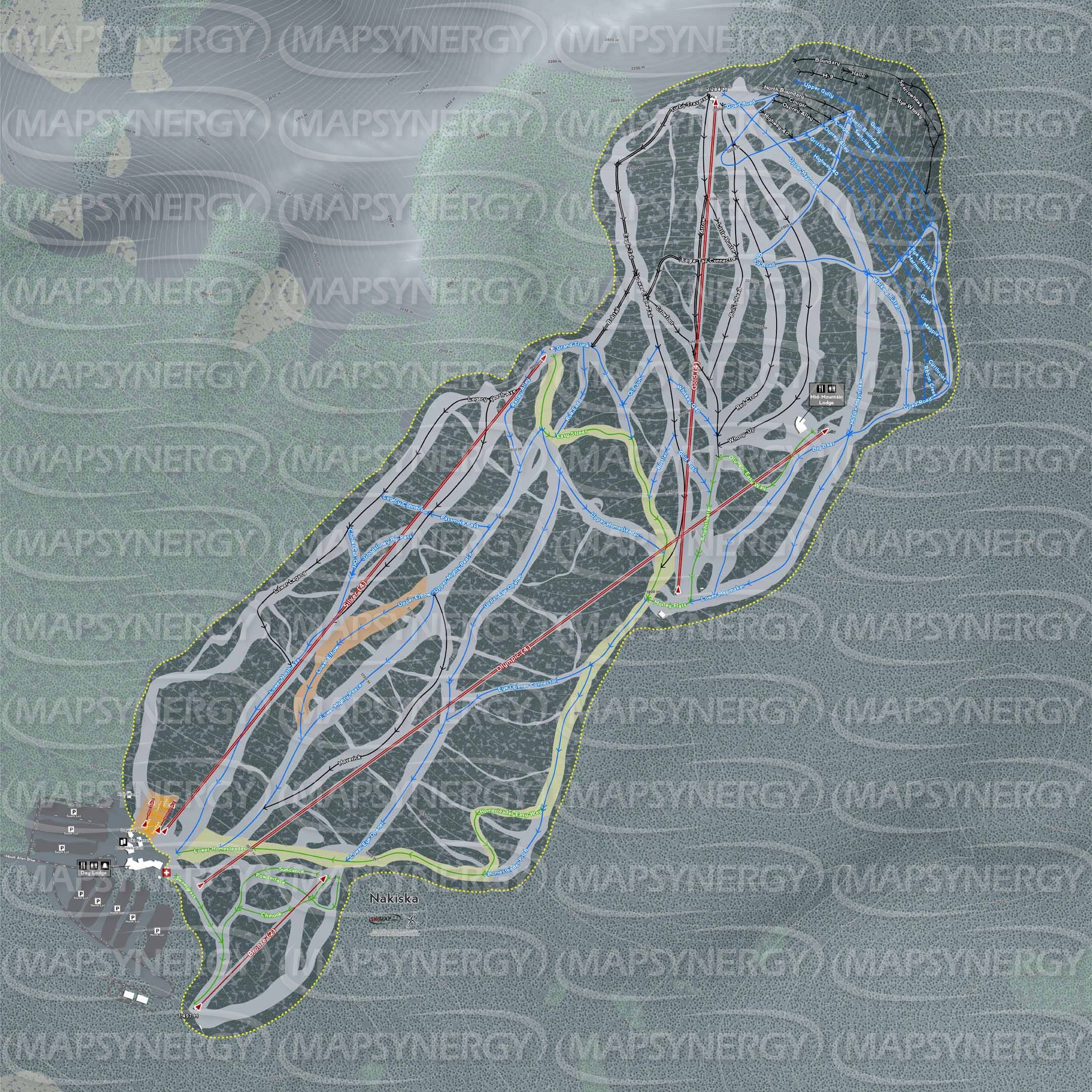Nakiska trail map