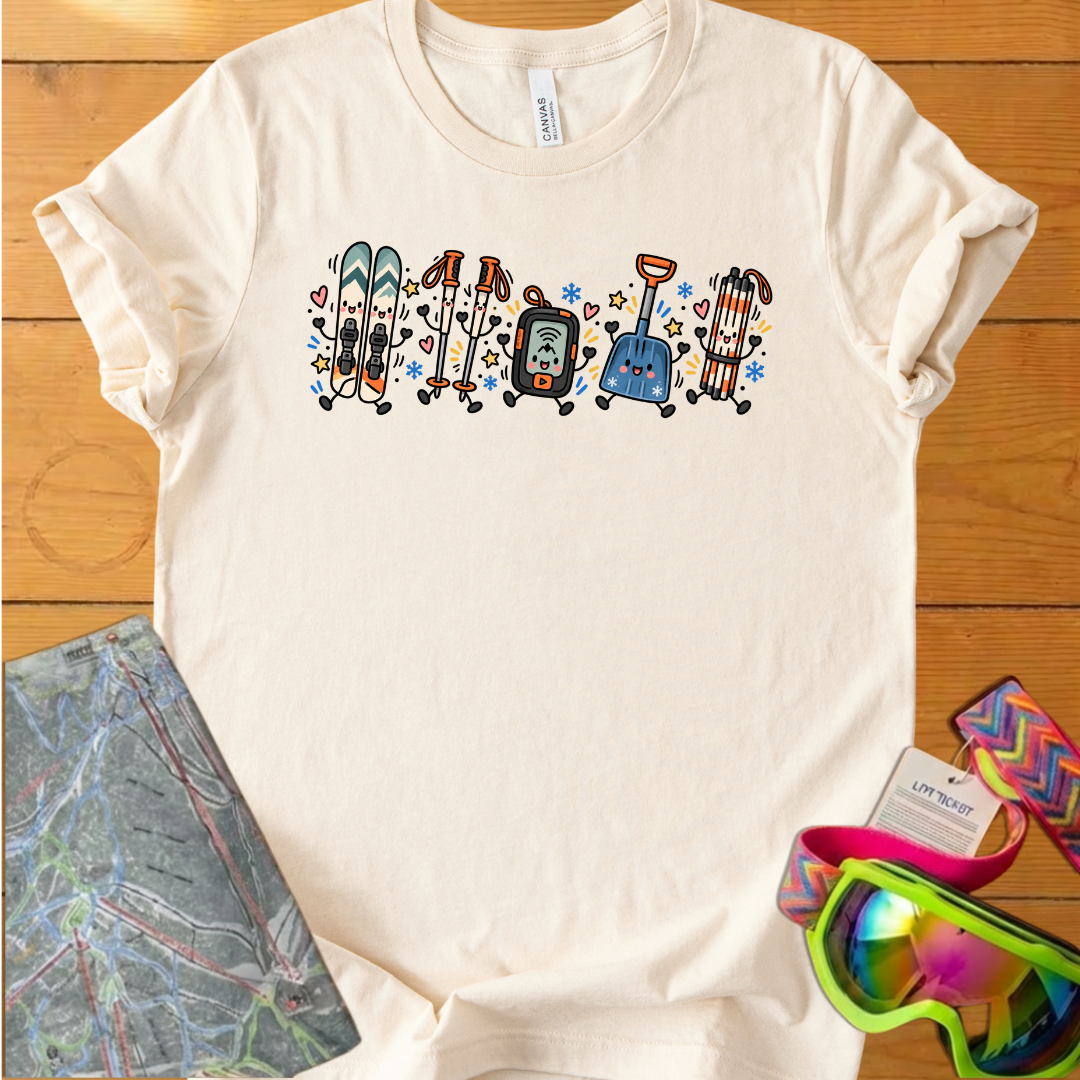 Backcountry Skiing Graphic T-Shirt – Cute Ski Gear Adventure
