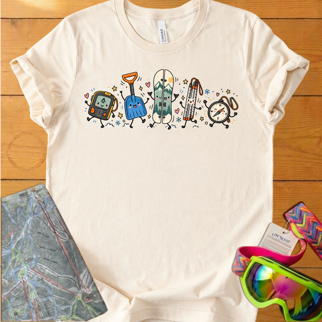 Backcountry Snowboarding Graphic T-Shirt – Cute Snowboard Gear Adventure