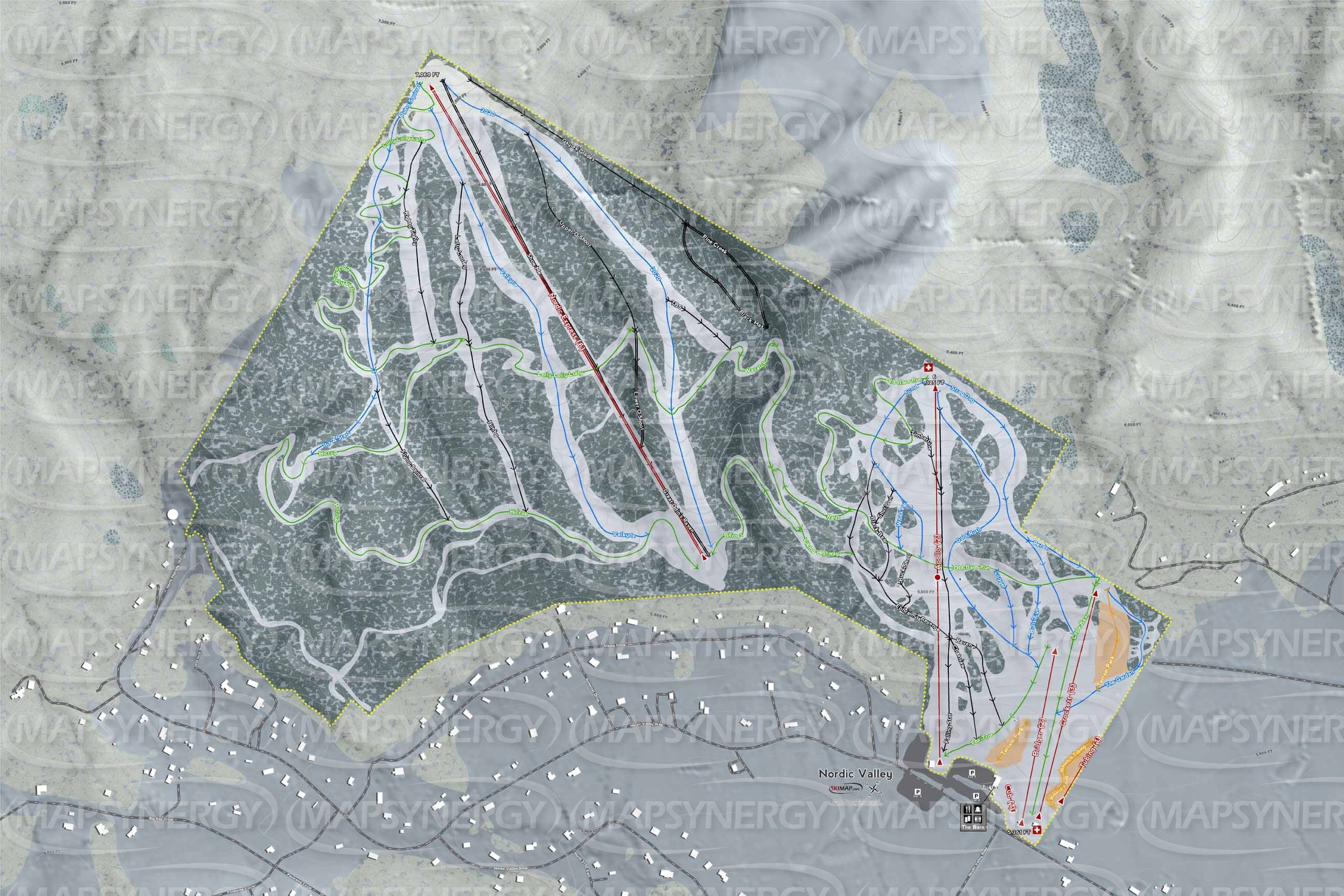 Nordic Valley trail map