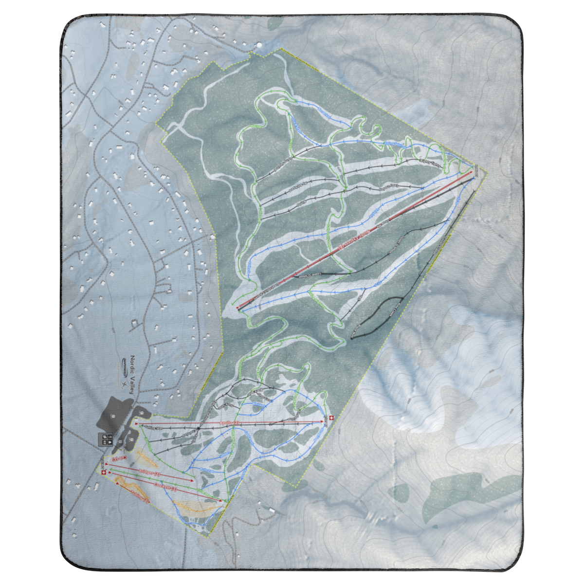 Nordic Valley, Utah Ski Resort Map Concert Blanket