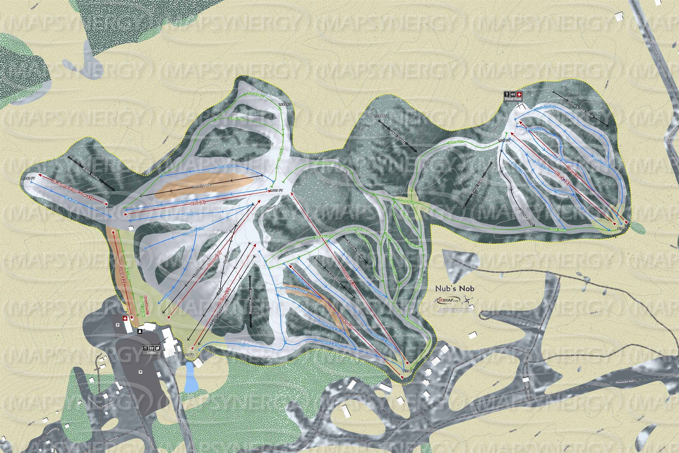Nubs Nob trail map