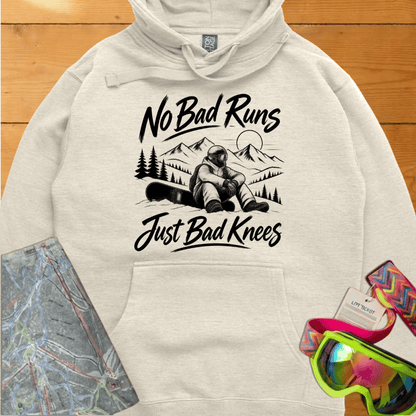 No Bad Runs Just Bad Knees Snowboard Hoodie