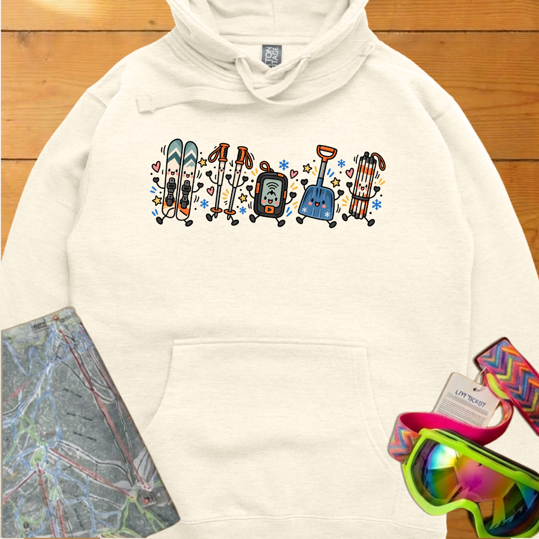 Backcountry Skiing Graphic Hoodie – Cute Ski Gear Adventure