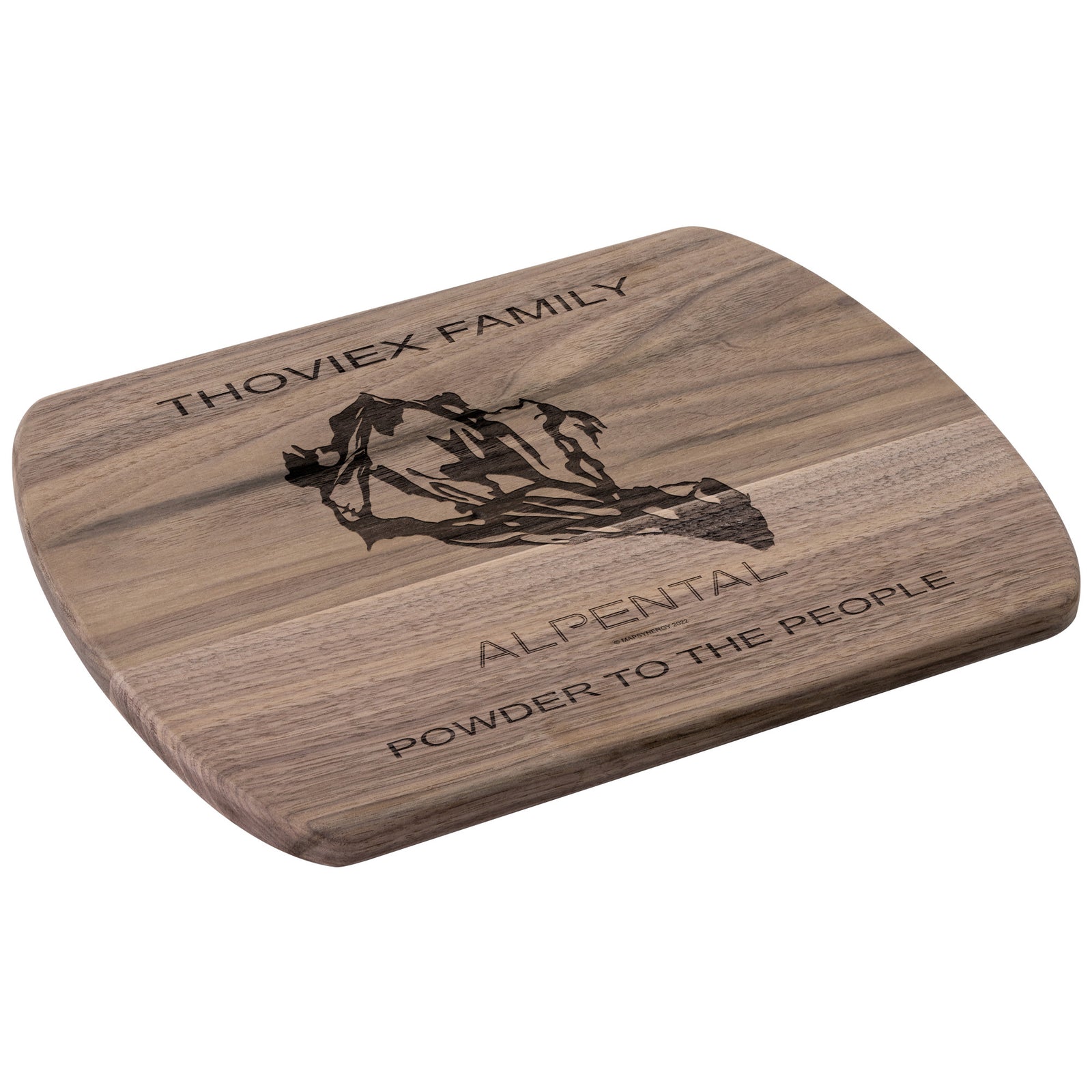 PERSONALIZED ALPENTAL, WASHINGTON SKI TRAIL MAP CUTTING BOARD