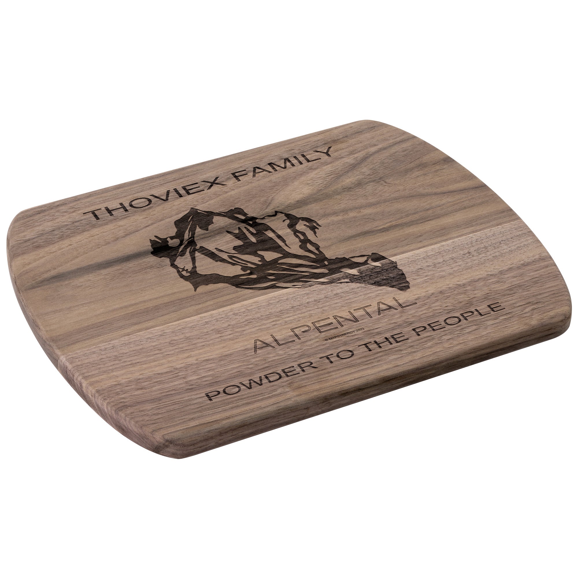 PERSONALIZED ALPENTAL, WASHINGTON SKI TRAIL MAP CUTTING BOARD