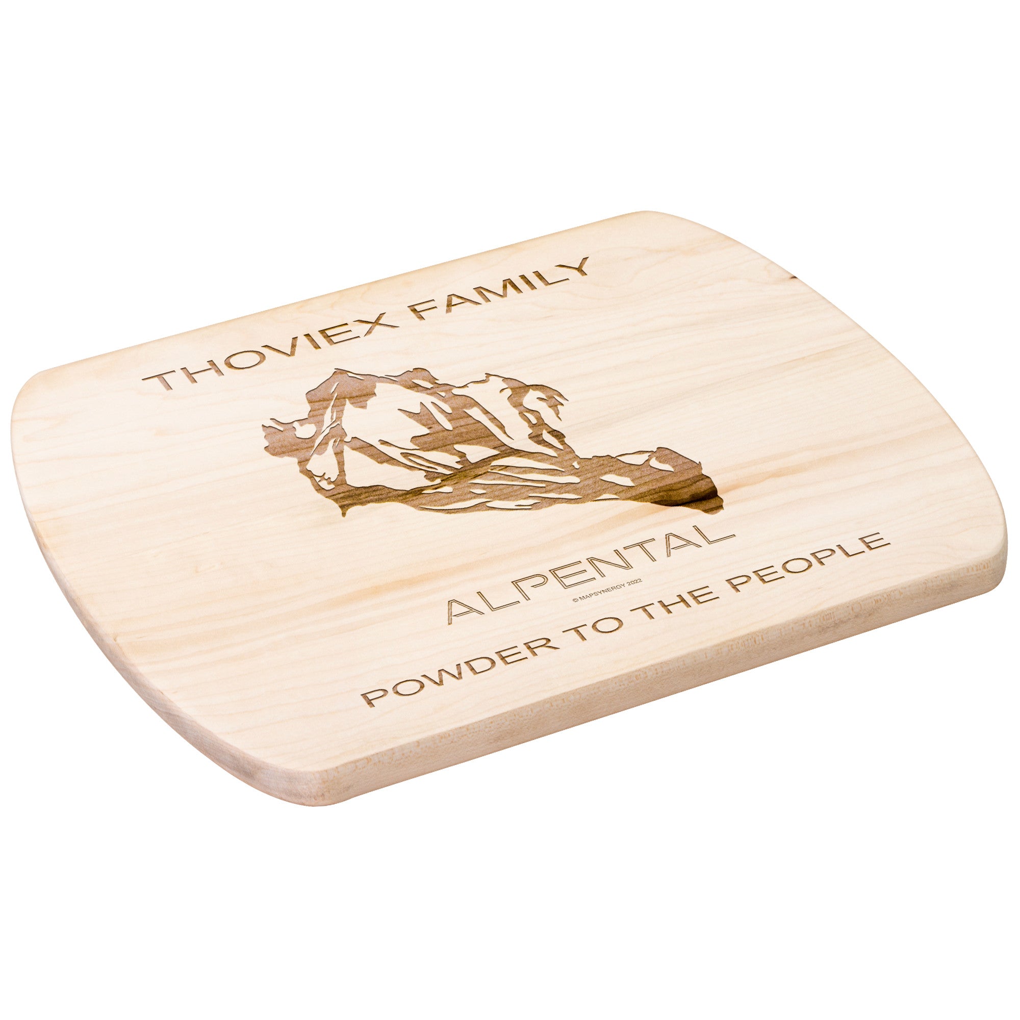 PERSONALIZED ALPENTAL, WASHINGTON SKI TRAIL MAP CUTTING BOARD