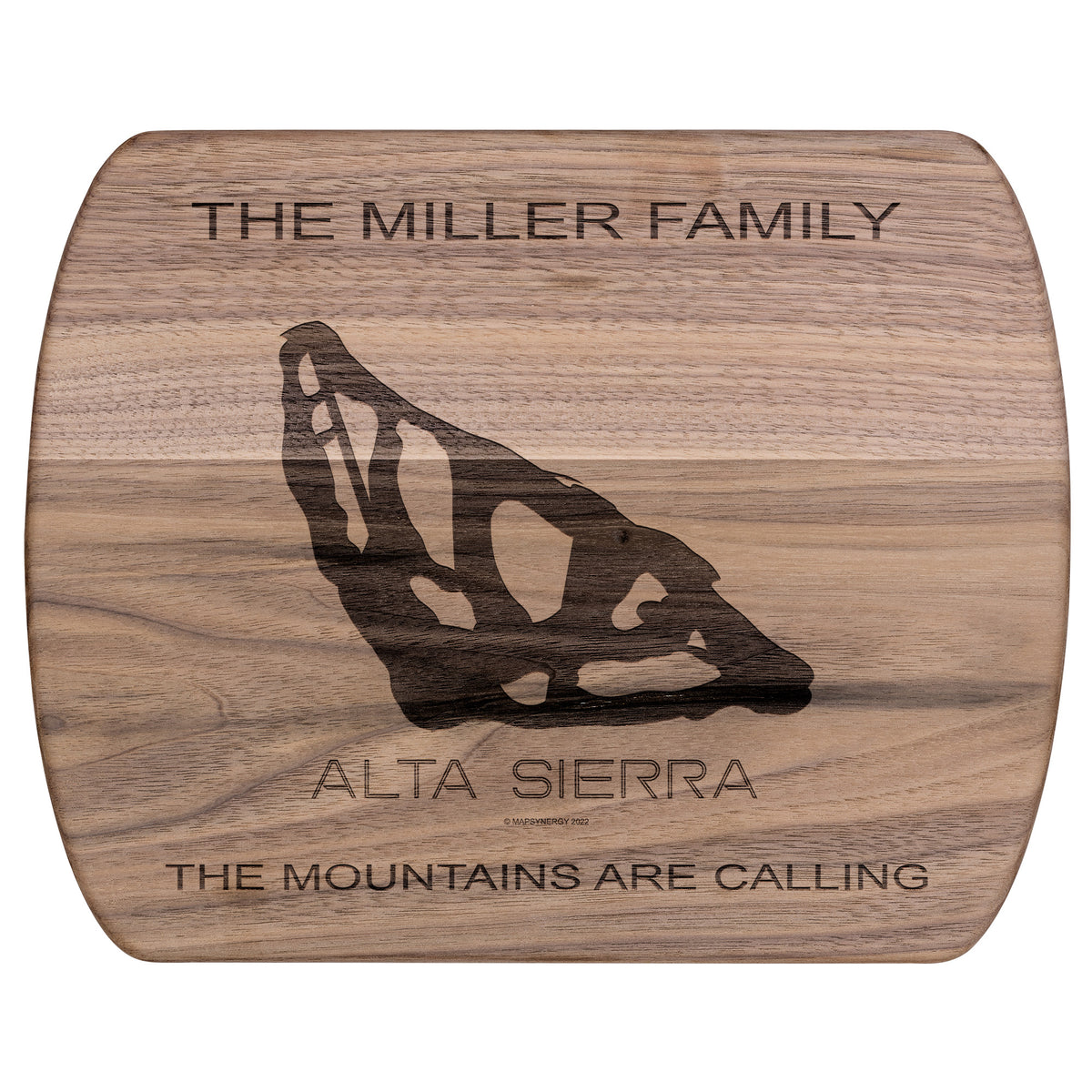 PERSONALIZED ALTA SIERRA , CALIFORNIA SKI TRAIL MAP CUTTING BOARD