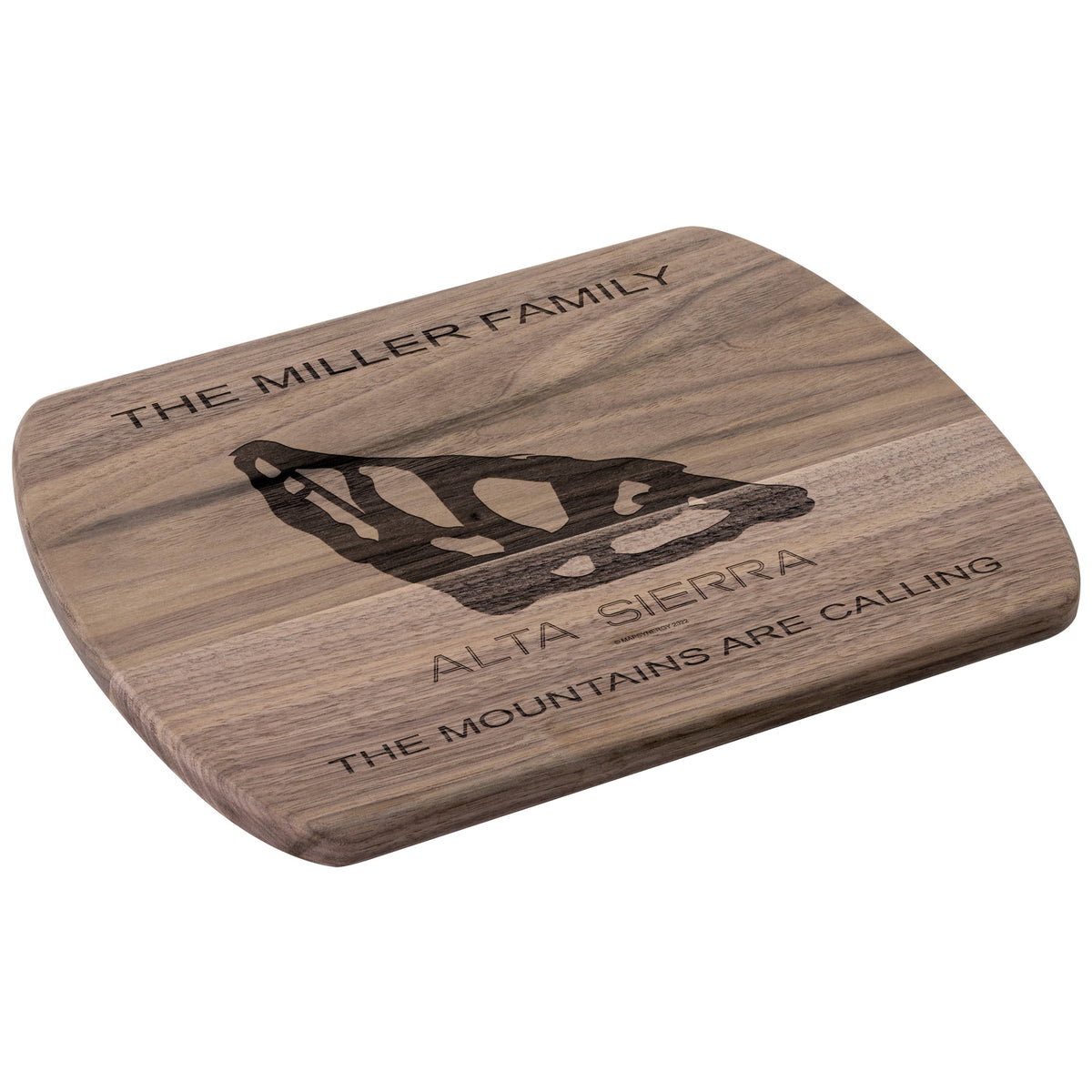 PERSONALIZED ALTA SIERRA , CALIFORNIA SKI TRAIL MAP CUTTING BOARD