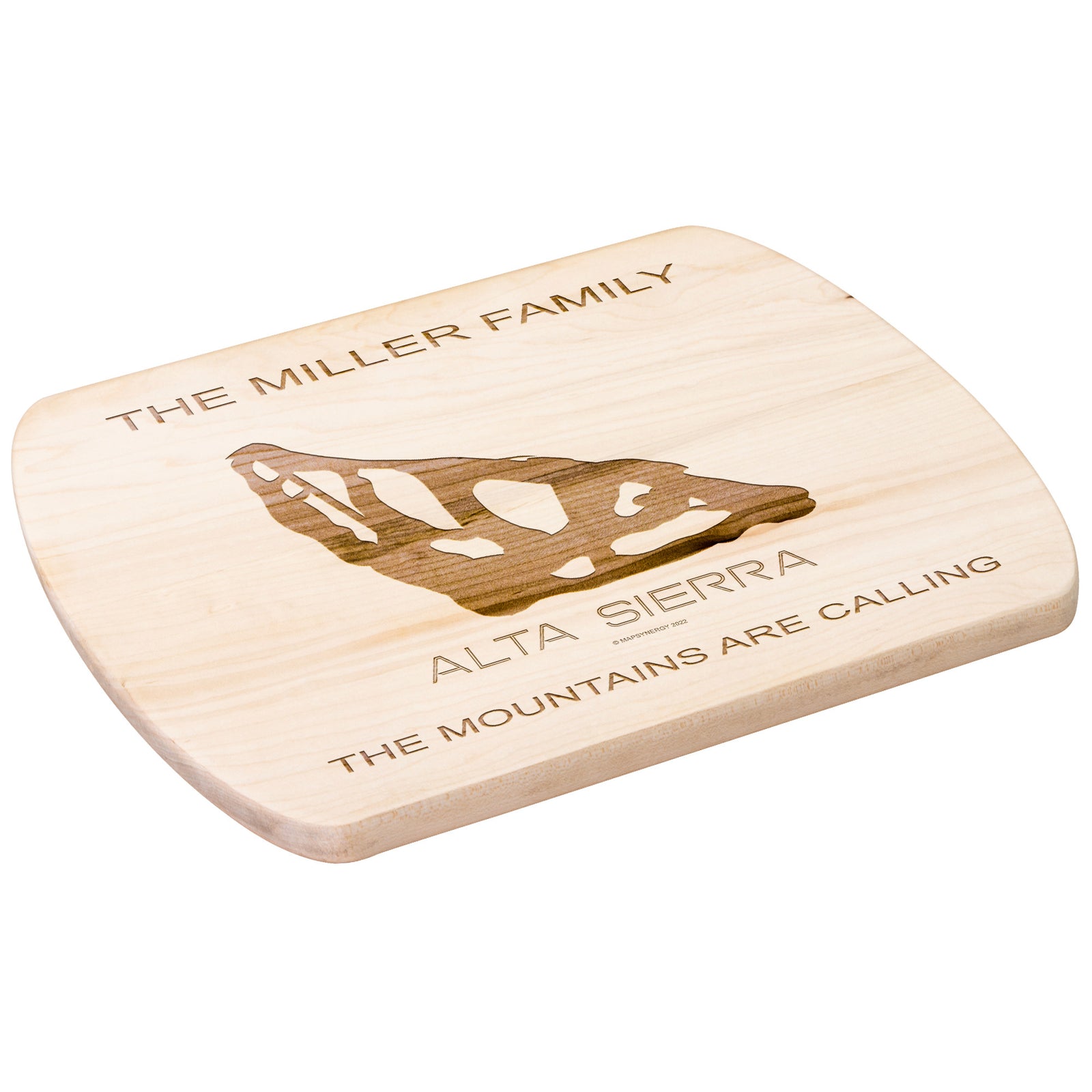 PERSONALIZED ALTA SIERRA , CALIFORNIA SKI TRAIL MAP CUTTING BOARD