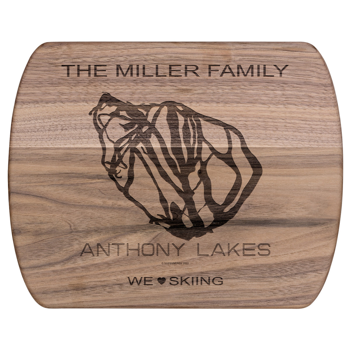 PERSONALIZED ANTHONY LAKES,OREGON SKI TRAIL MAP CUTTING BOARD