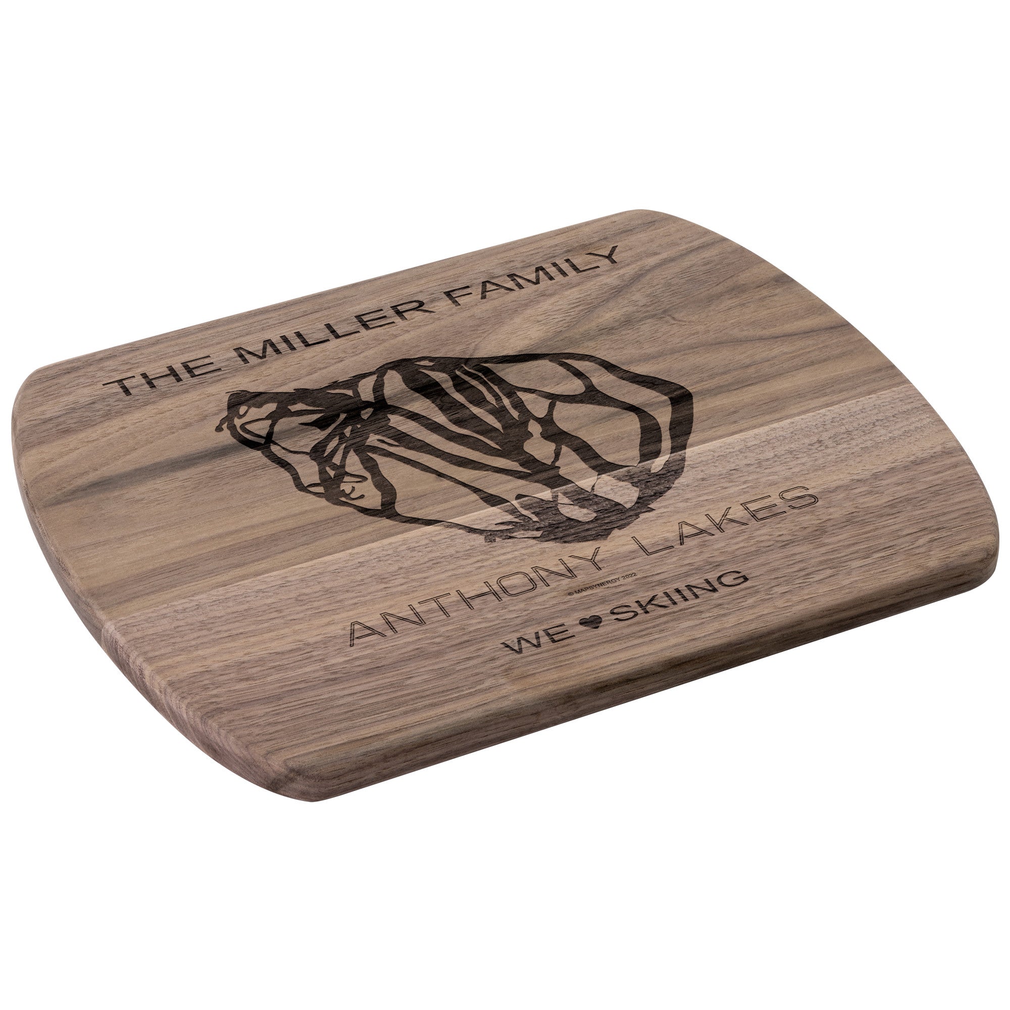 PERSONALIZED ANTHONY LAKES,OREGON SKI TRAIL MAP CUTTING BOARD
