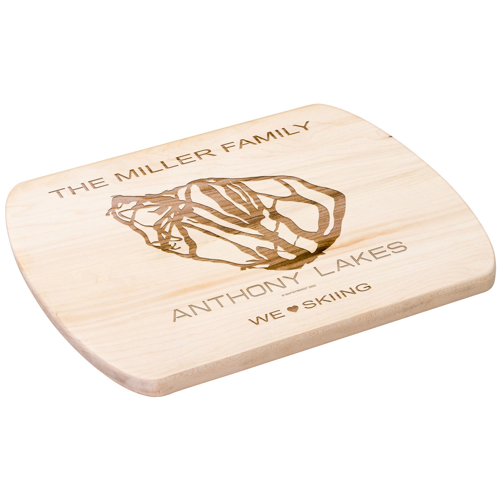 PERSONALIZED ANTHONY LAKES,OREGON SKI TRAIL MAP CUTTING BOARD