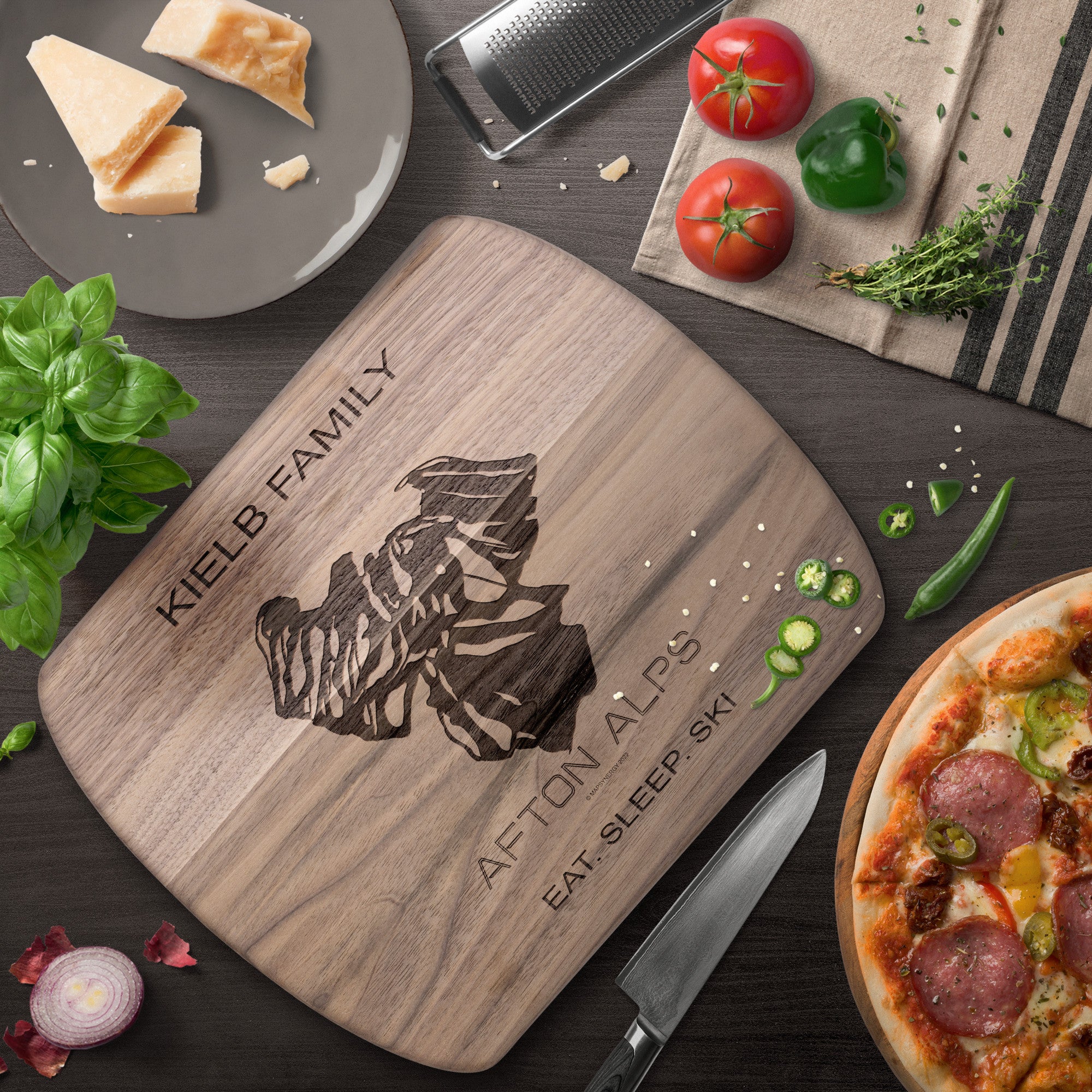 PERSONALIZED Afton Alps, Minnesota Ski Trail Map Cutting Board