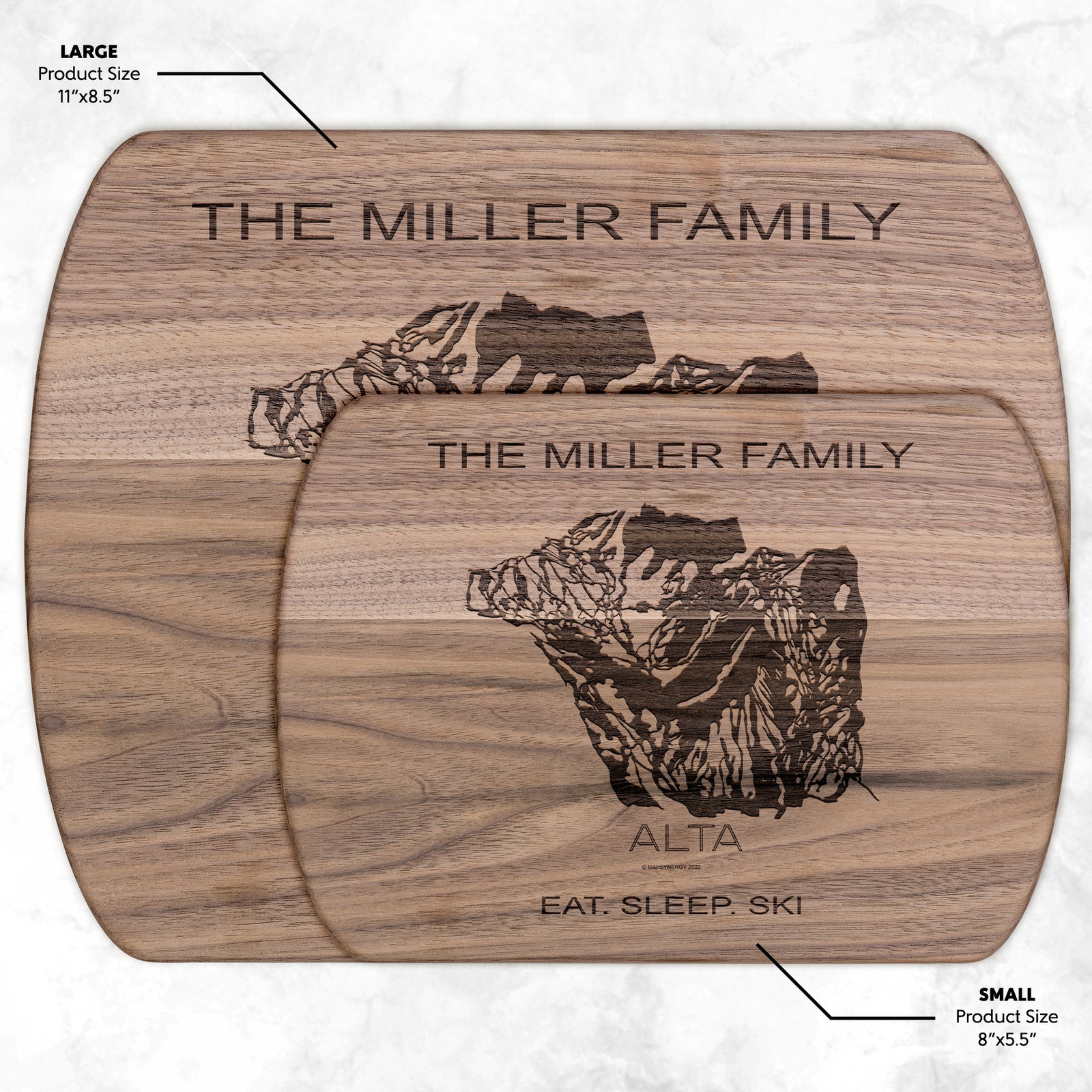 PERSONALIZED Alta, Utah SKI TRAIL MAP CUTTING BOARD