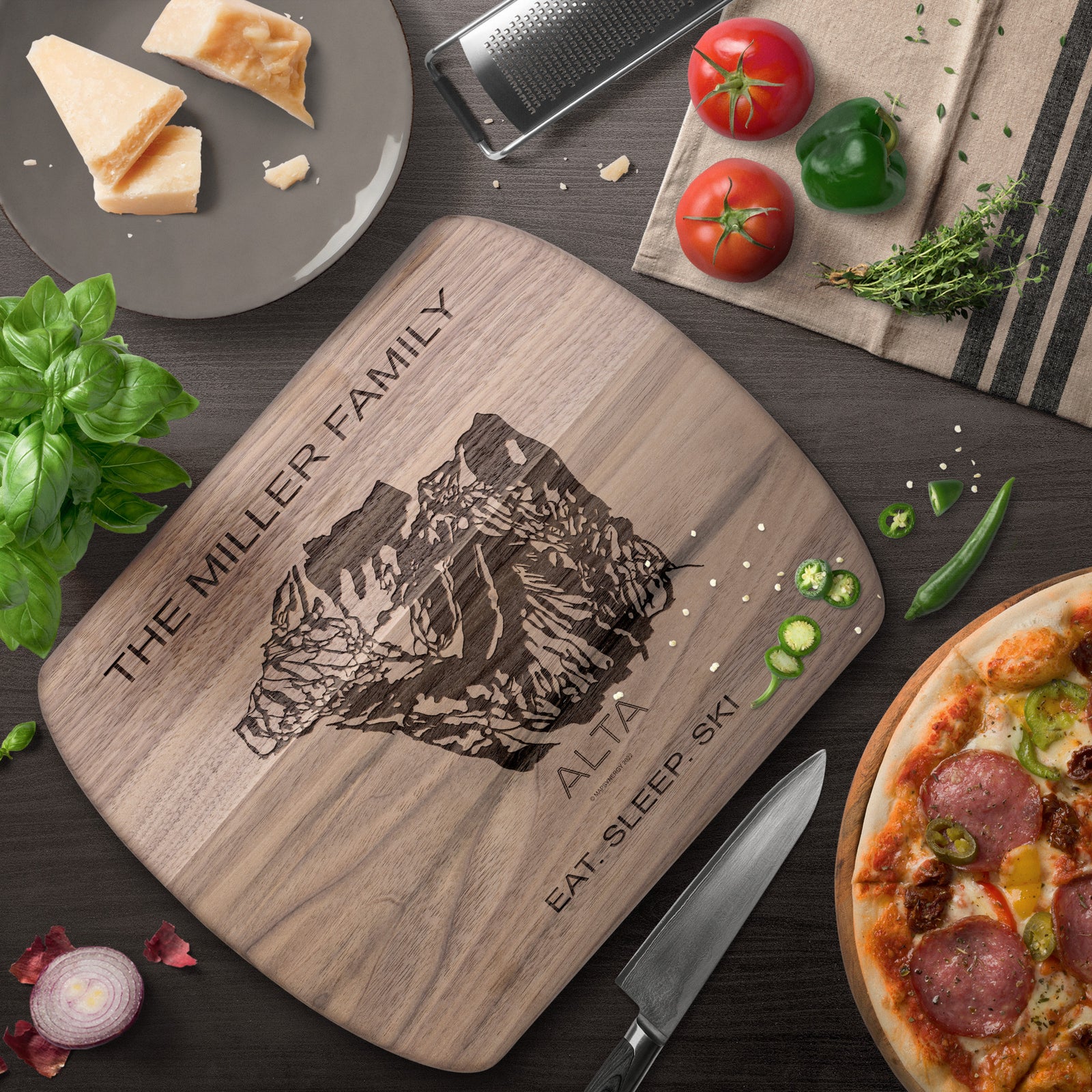 PERSONALIZED Alta, Utah SKI TRAIL MAP CUTTING BOARD