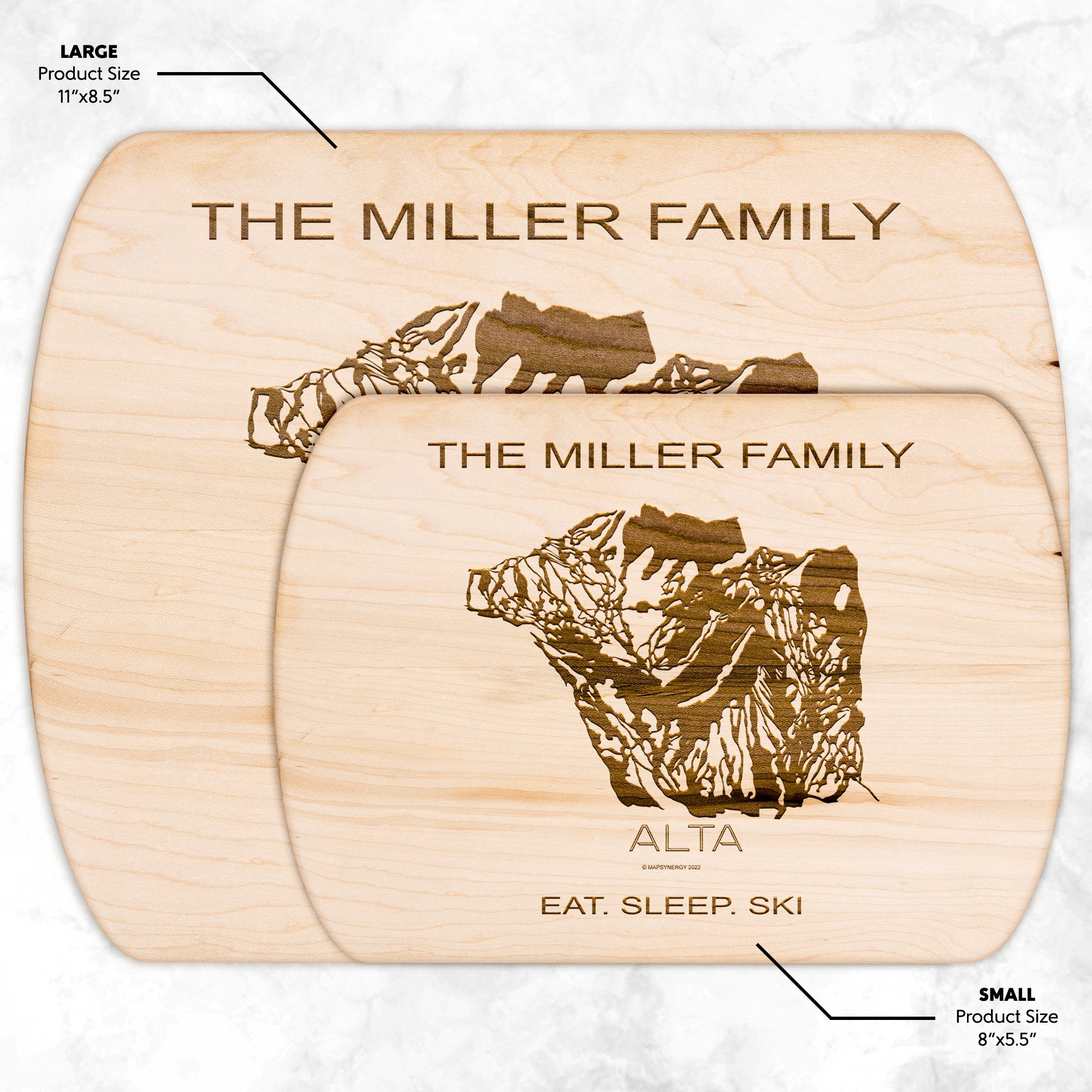 PERSONALIZED Alta, Utah SKI TRAIL MAP CUTTING BOARD