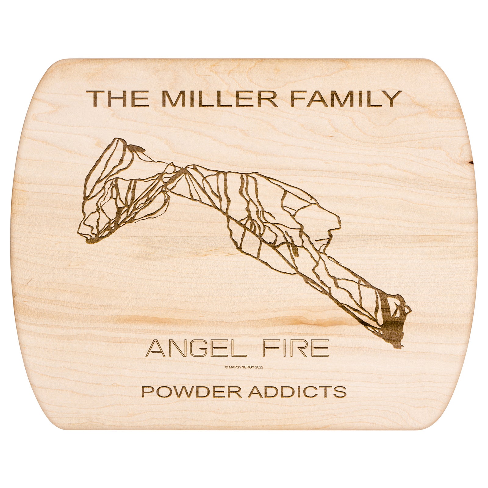 PERSONALIZED Angel Fire , New Mexico SKI TRAIL MAP CUTTING BOARD