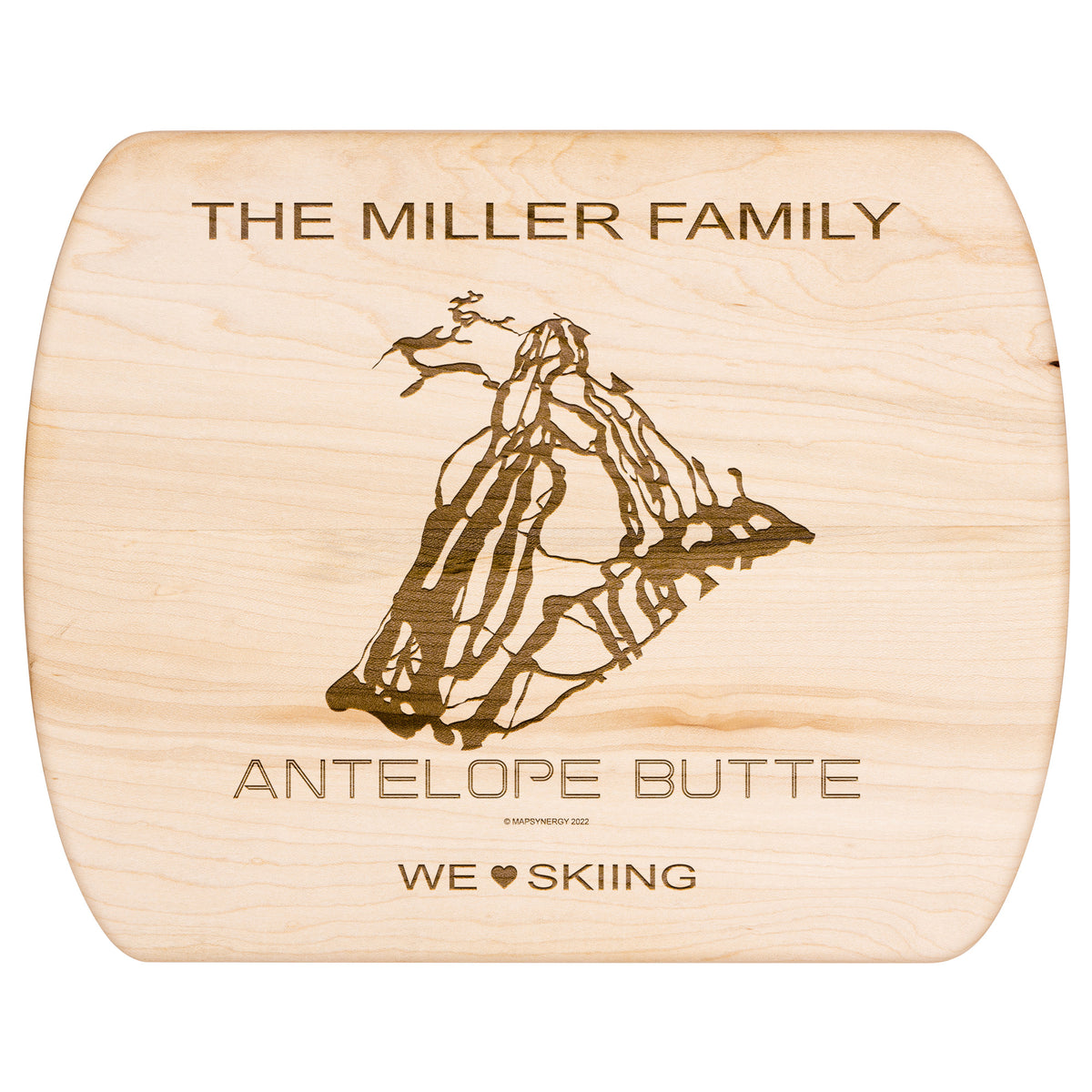 PERSONALIZED Antelope Butte , Wyoming SKI TRAIL MAP CUTTING BOARD