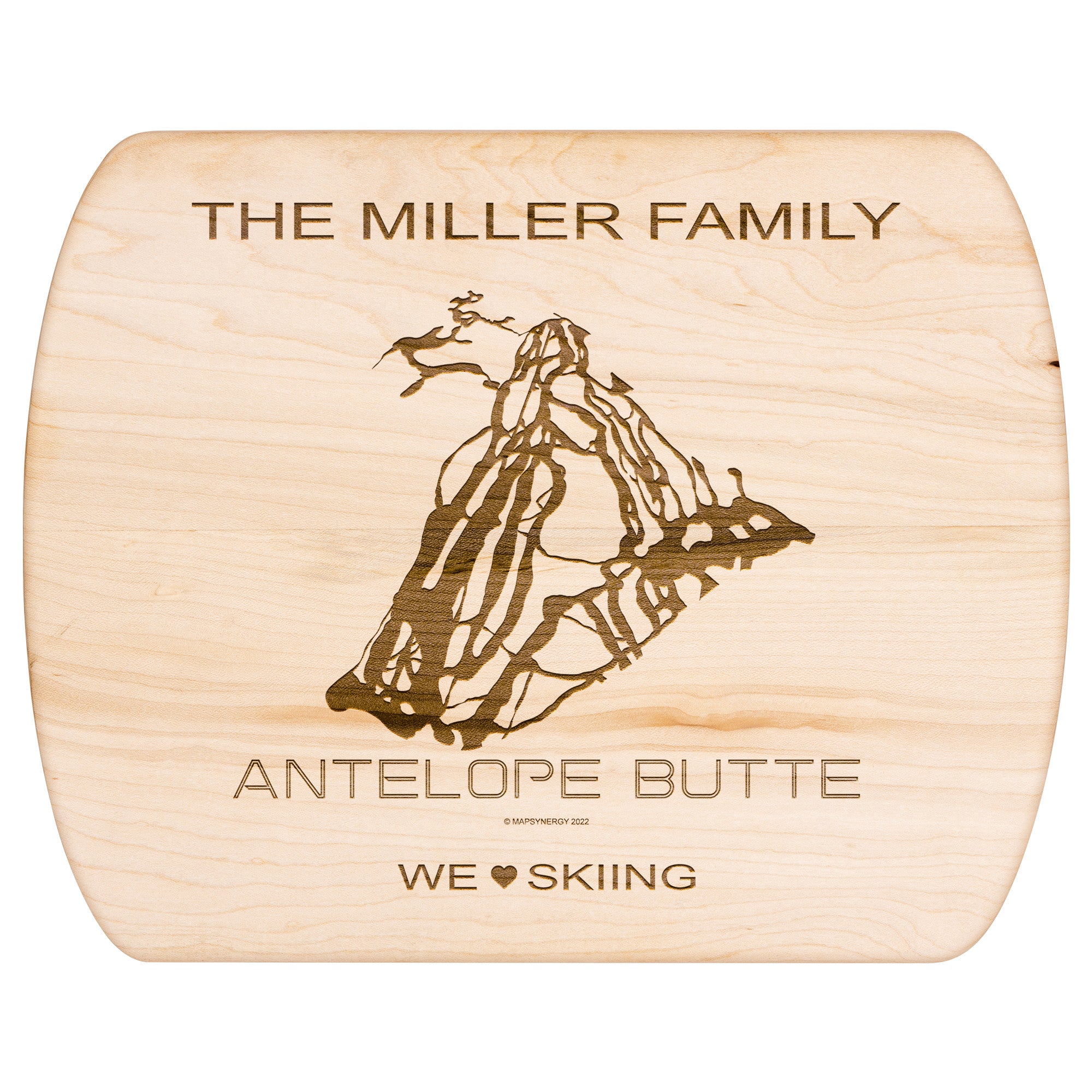 PERSONALIZED Antelope Butte , Wyoming SKI TRAIL MAP CUTTING BOARD